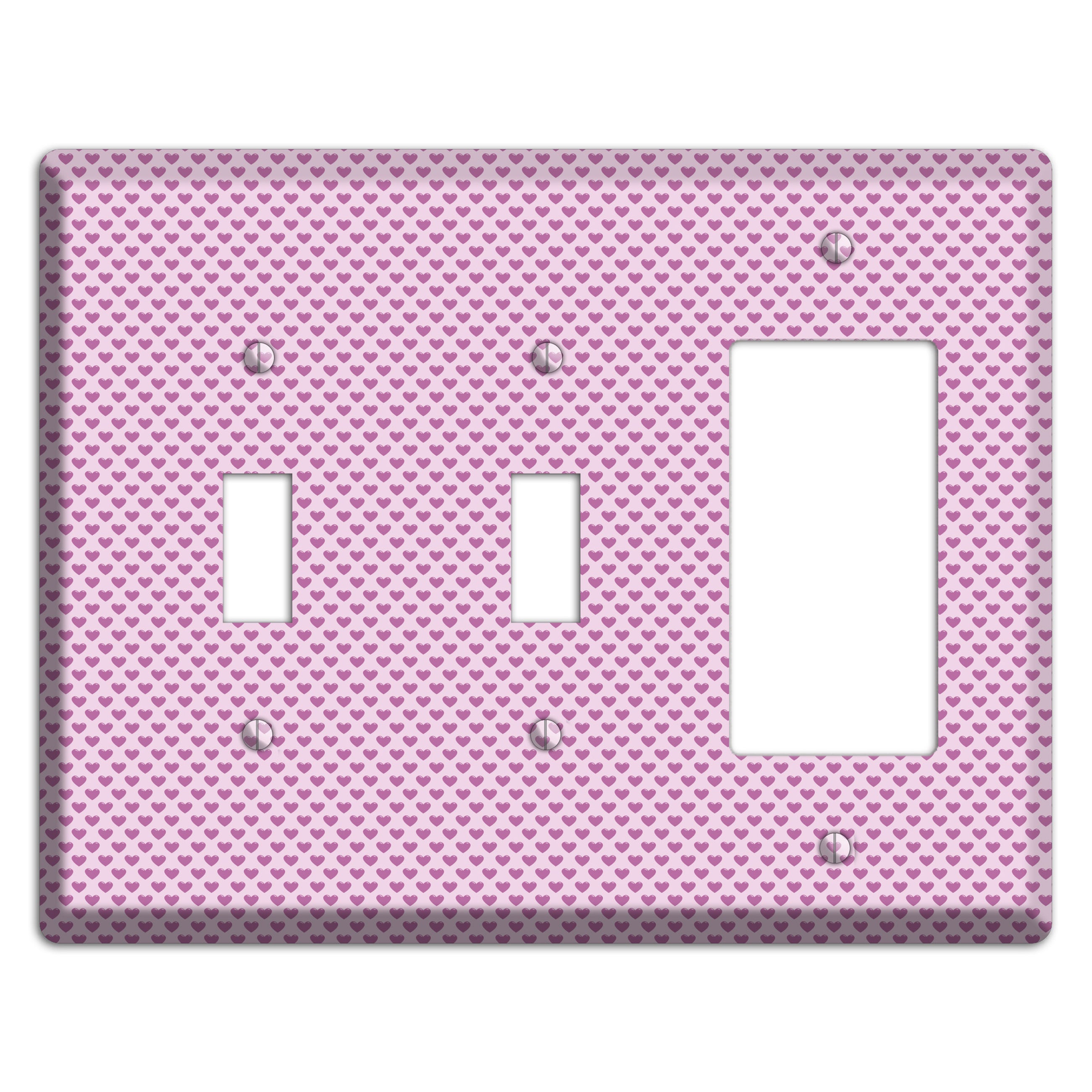 Pink Hearts 2 Toggle / Rocker Wallplate