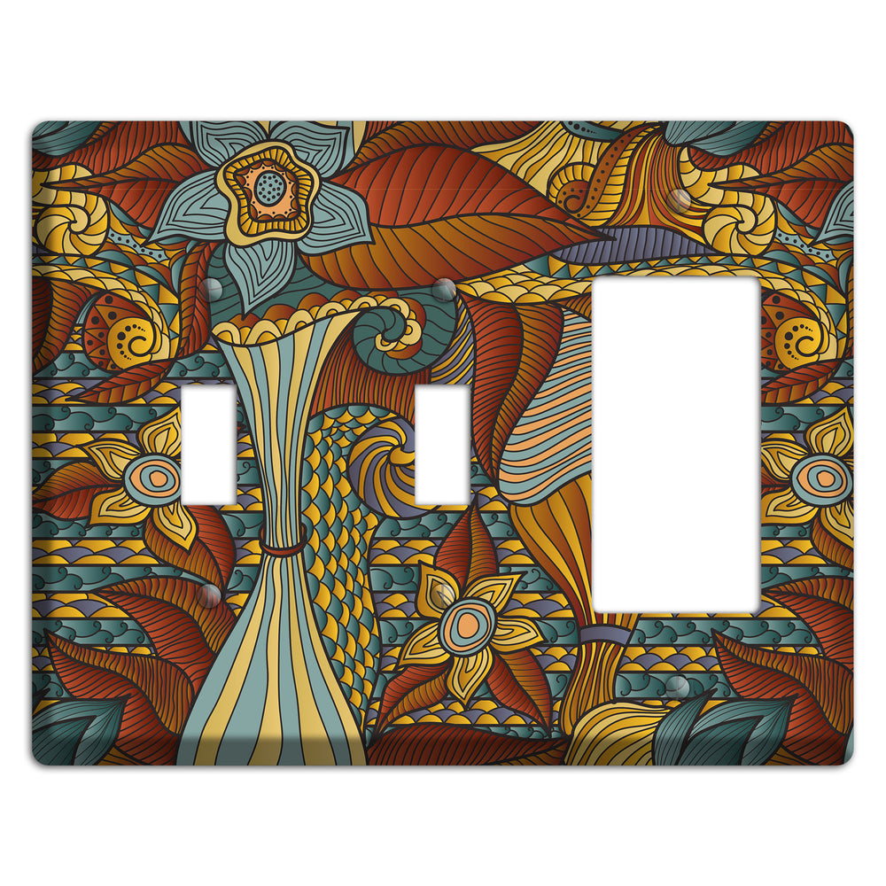 Retro Flourish 4 2 Toggle / Rocker Wallplate