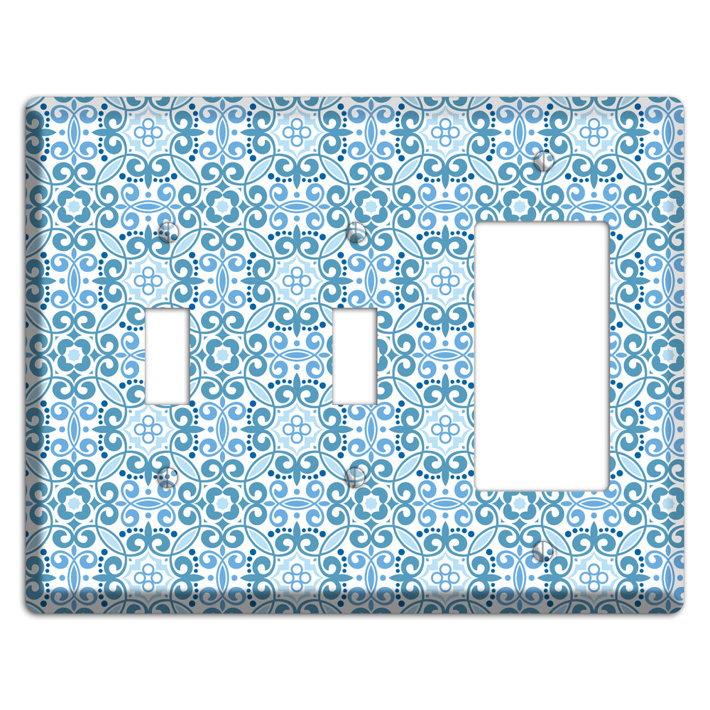 Multi Blue Foulard 2 Toggle / Rocker Wallplate