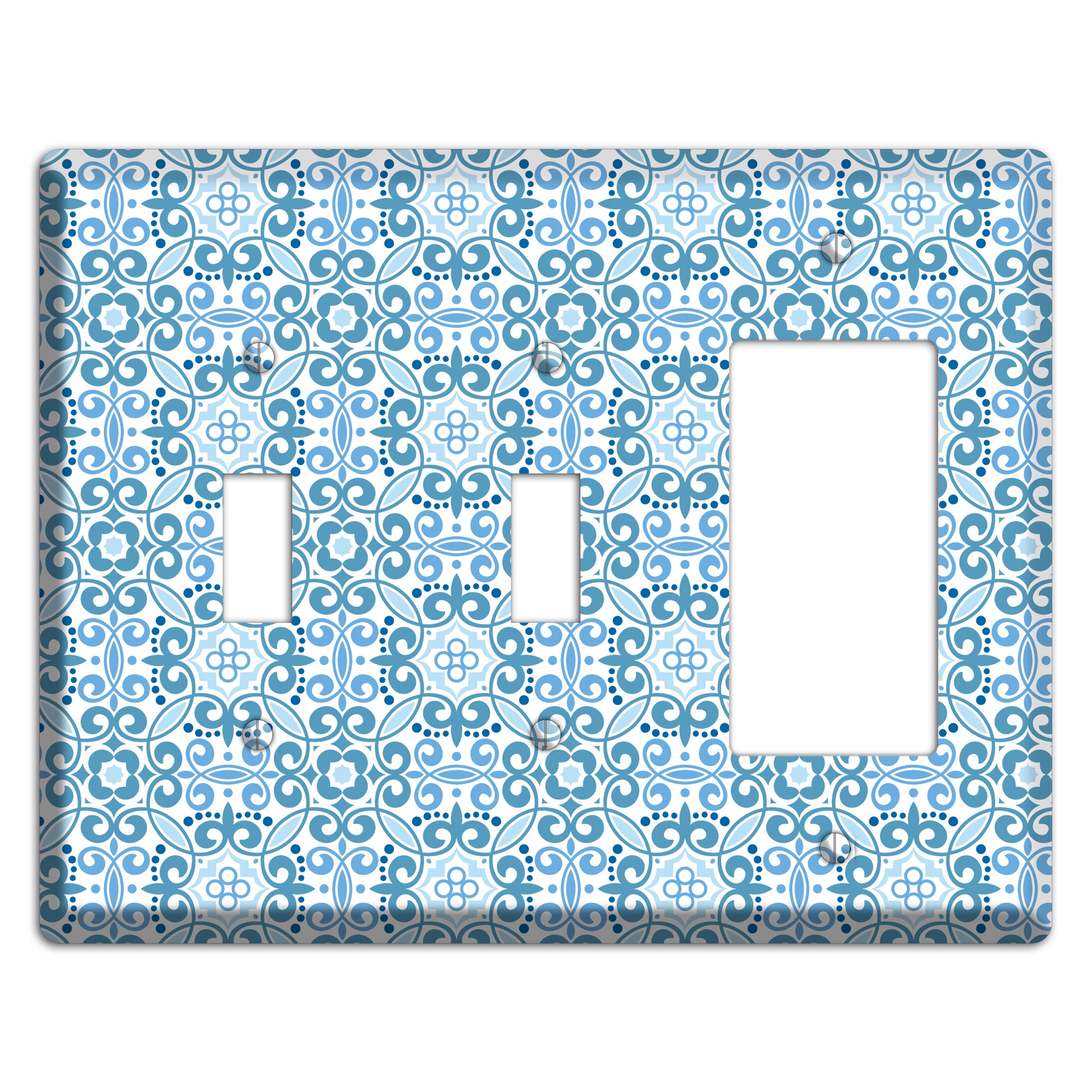 Multi Blue Foulard 2 Toggle / Rocker Wallplate