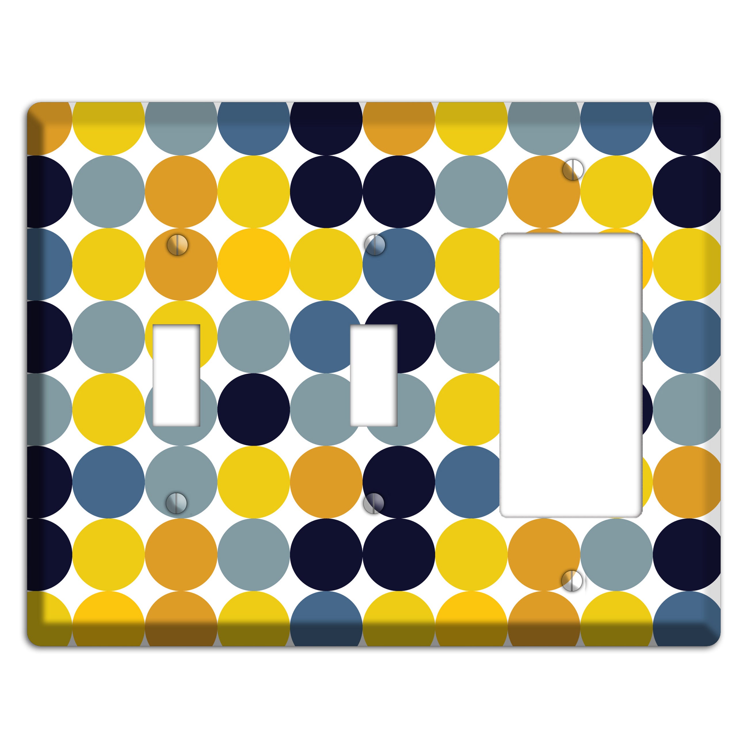 Multi Yellow and Blue Dots 2 Toggle / Rocker Wallplate