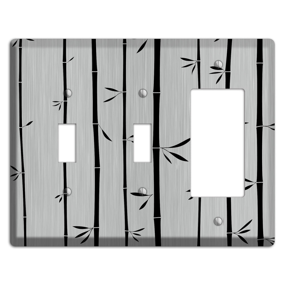 Bamboo Stainless Steel 2 Toggle / Rocker Wallplate