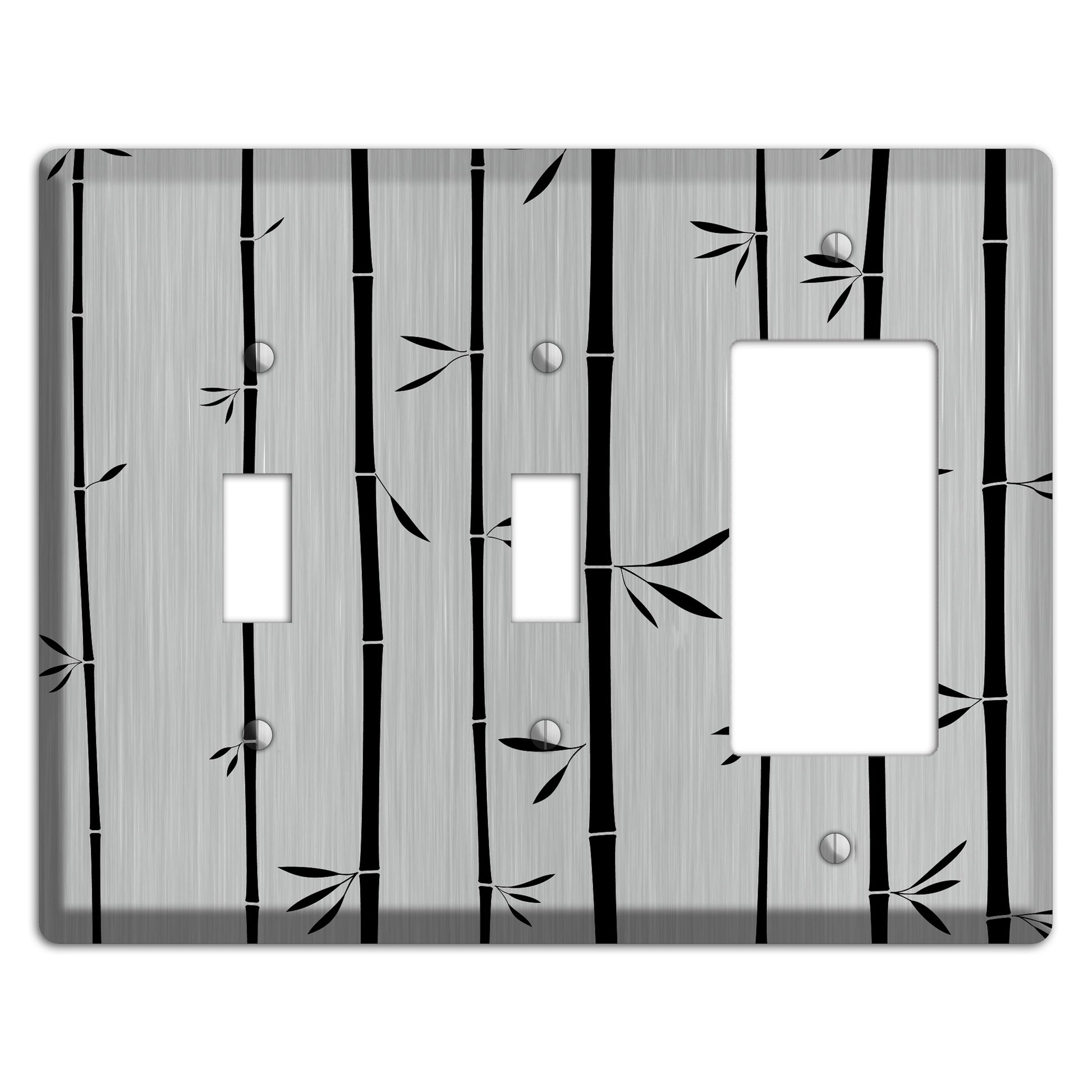 Bamboo  Stainless 2 Toggle / Rocker Wallplate