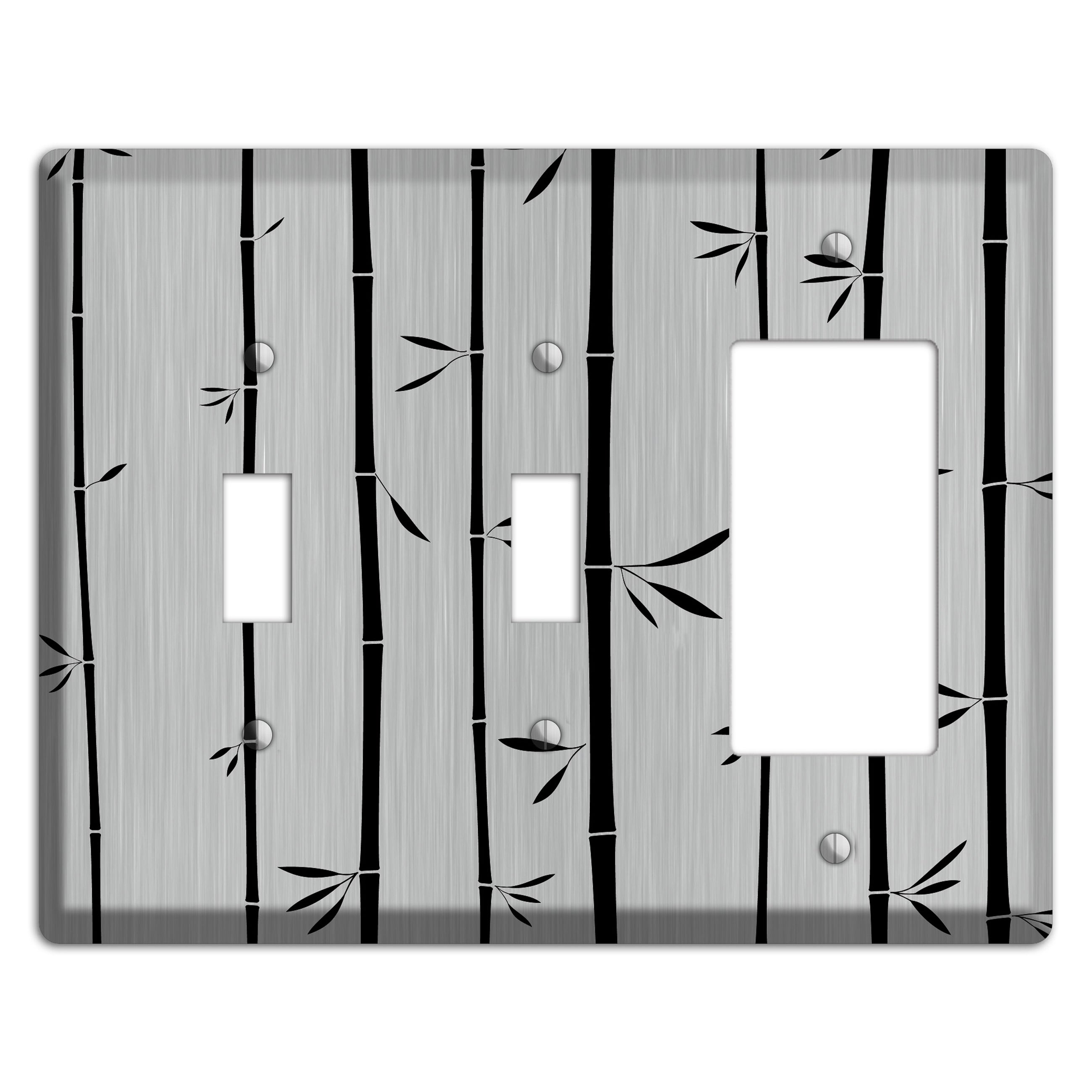 Bamboo  Stainless 2 Toggle / Rocker Wallplate