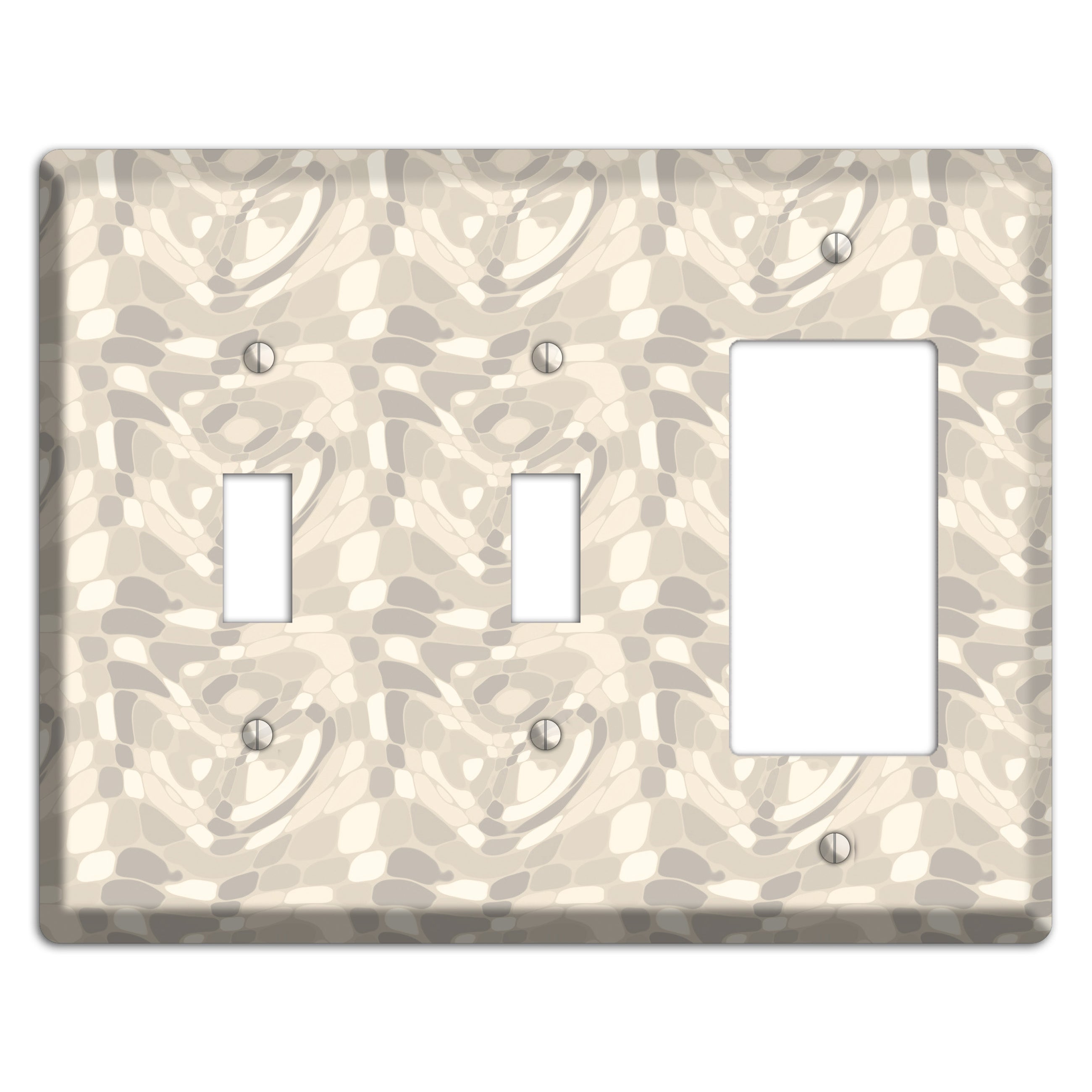 Beige Large Abstract 2 Toggle / Rocker Wallplate