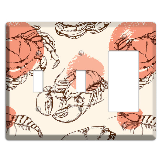 Red Crab 2 Toggle / Rocker Wallplate