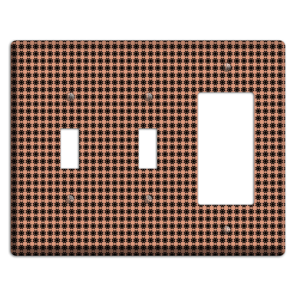 Coral and Black Arabesque 2 Toggle / Rocker Wallplate