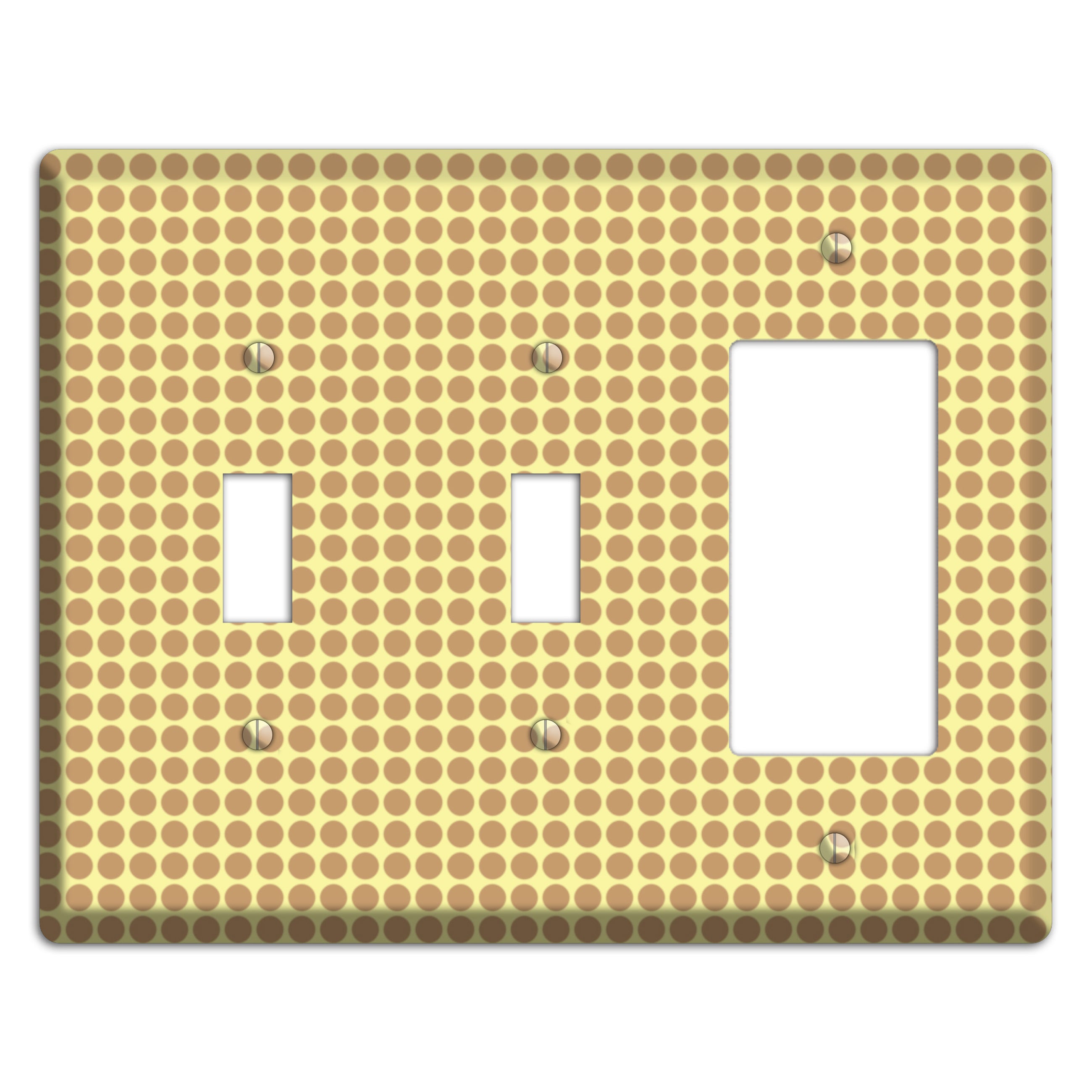 Yellow with Light Brown Tiled Small Dots 2 Toggle / Rocker Wallplate