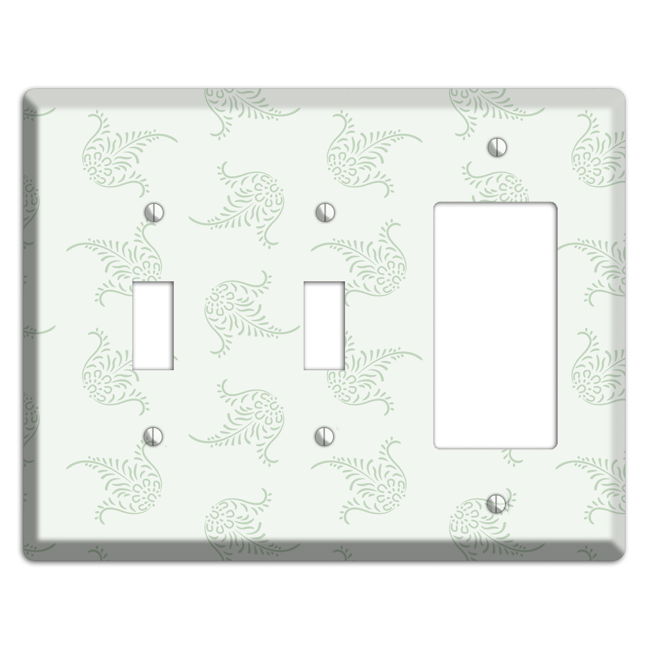 Mint Trefoil Cartouche 2 Toggle / Rocker Wallplate