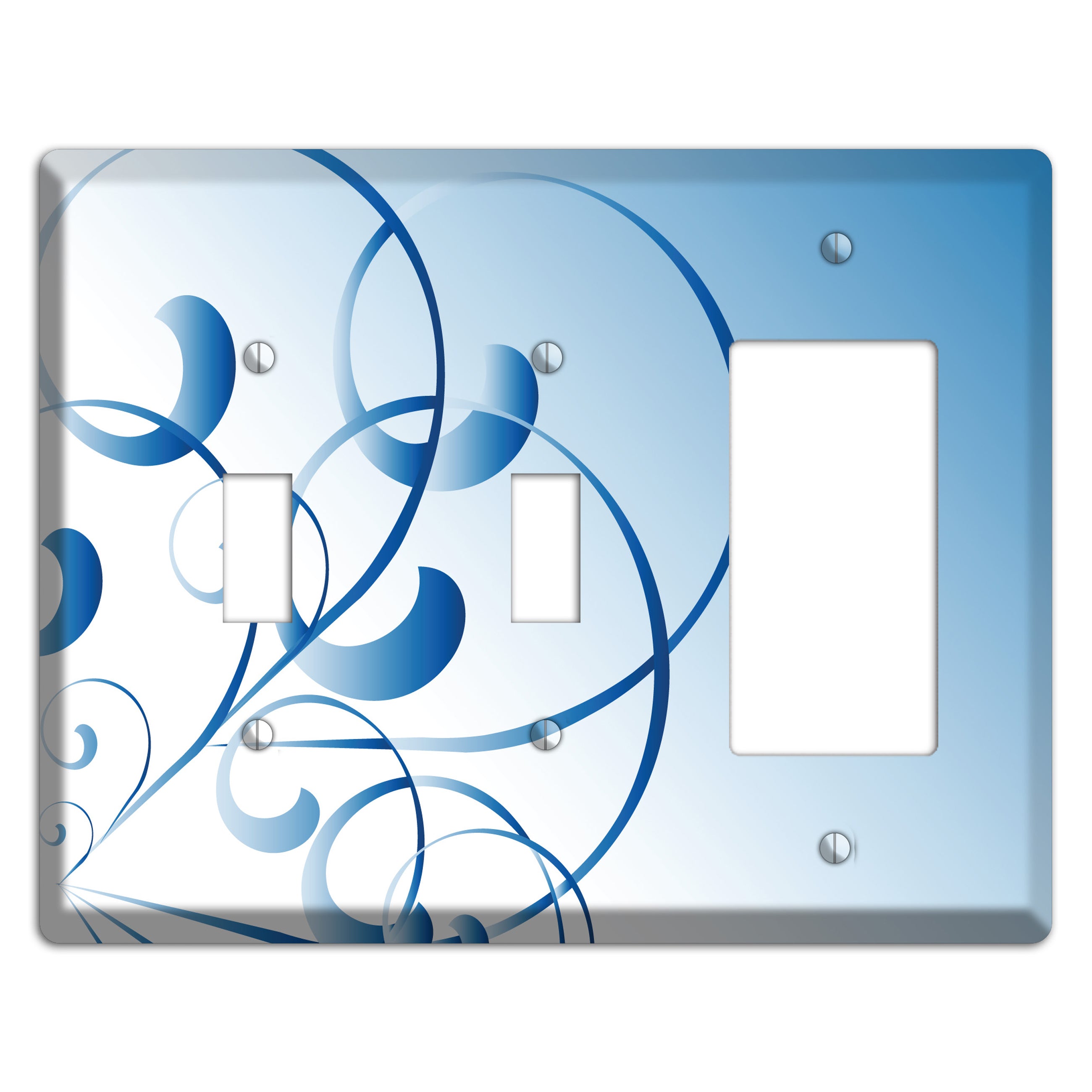 Blue Swoop 2 Toggle / Rocker Wallplate