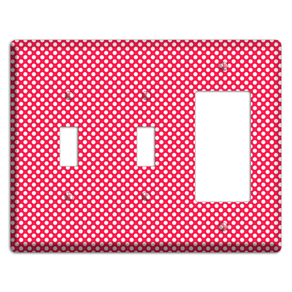 Fuschia with Pink Tiny Polka Dots 2 Toggle / Rocker Wallplate
