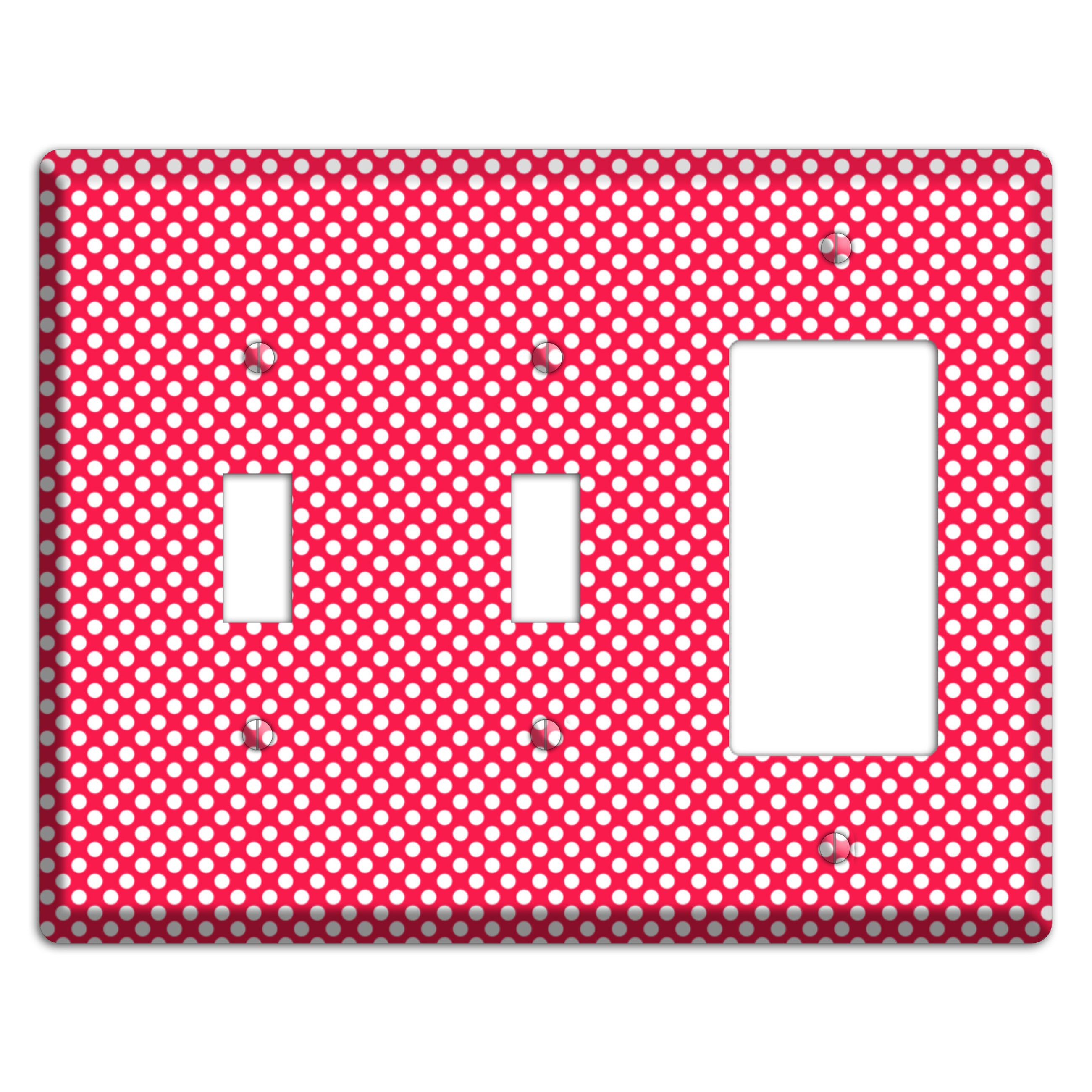 Fuschia with Pink Tiny Polka Dots 2 Toggle / Rocker Wallplate