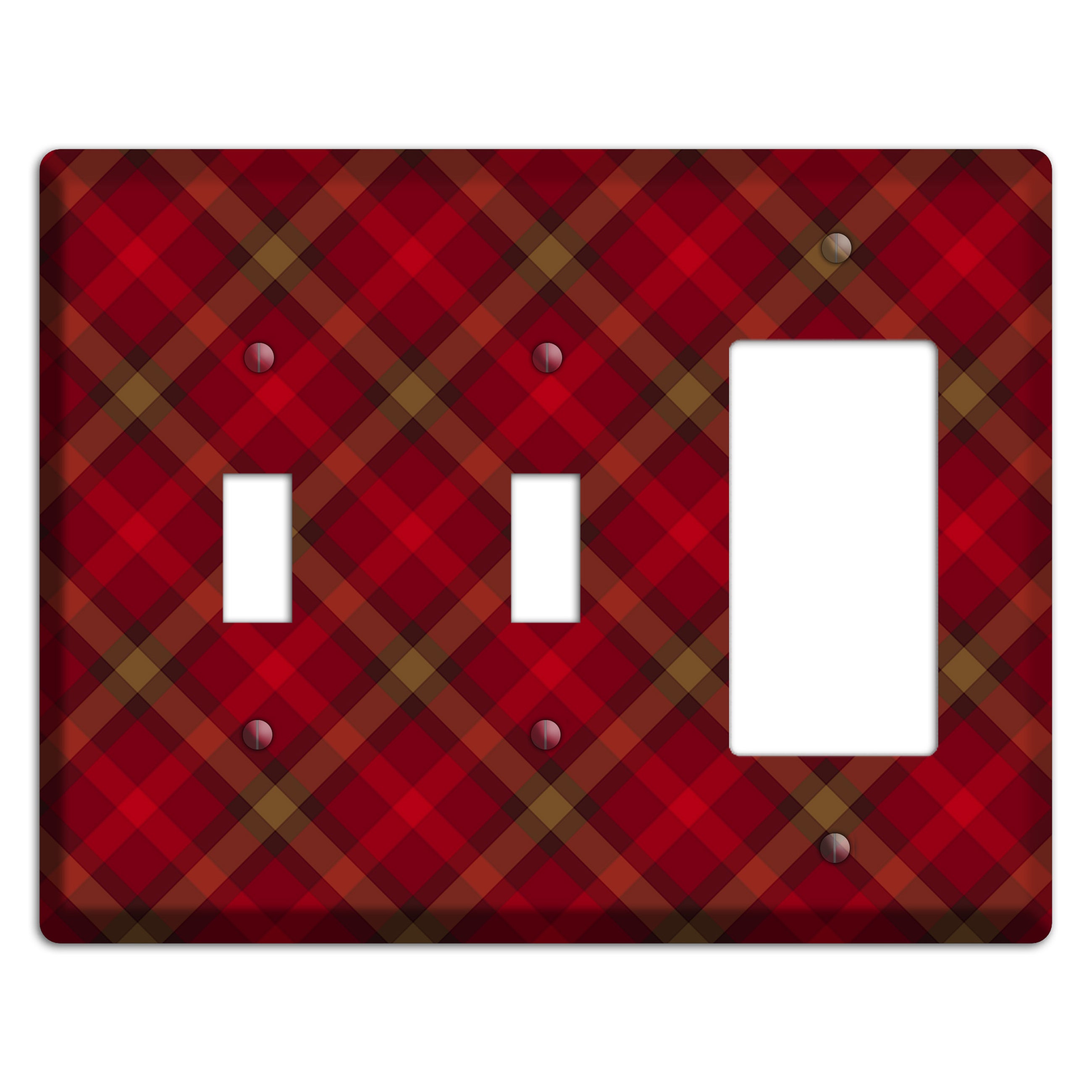 Red Tartan 2 Toggle / Rocker Wallplate