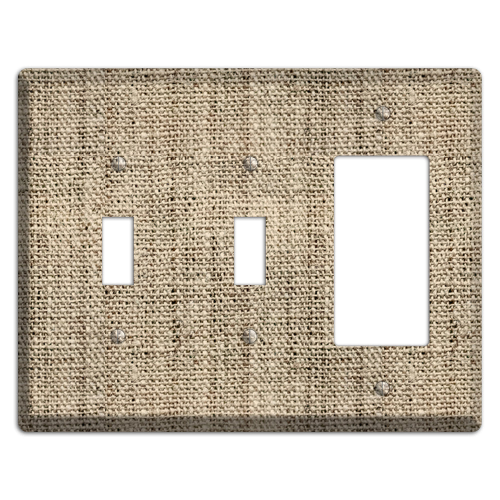 Hillary Burlap 2 Toggle / Rocker Wallplate