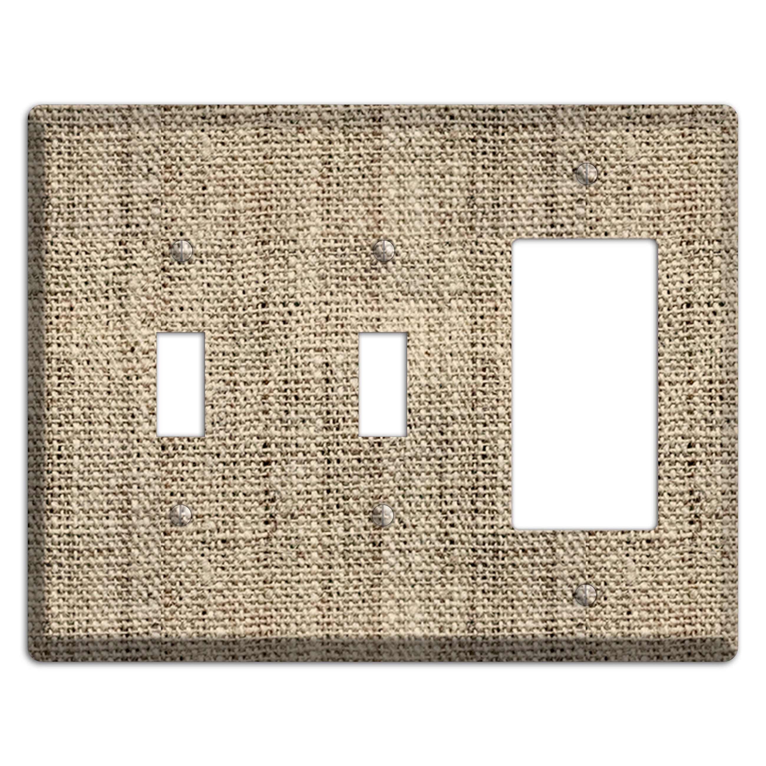Hillary Burlap 2 Toggle / Rocker Wallplate