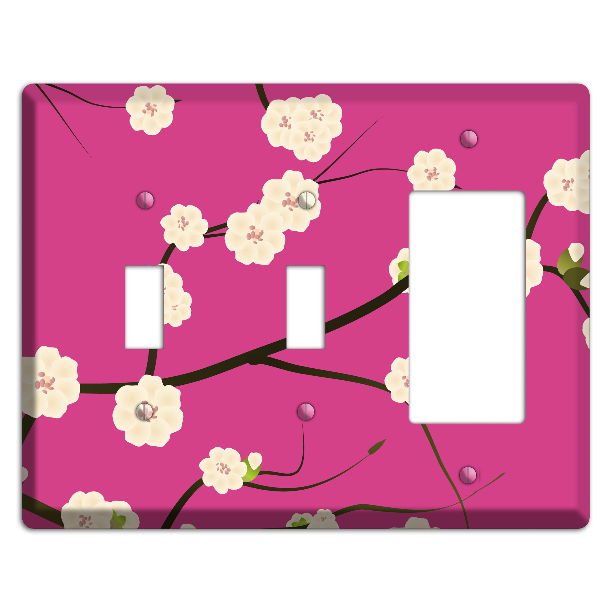 Pink Cherry Blossoms 2 2 Toggle / Rocker Wallplate