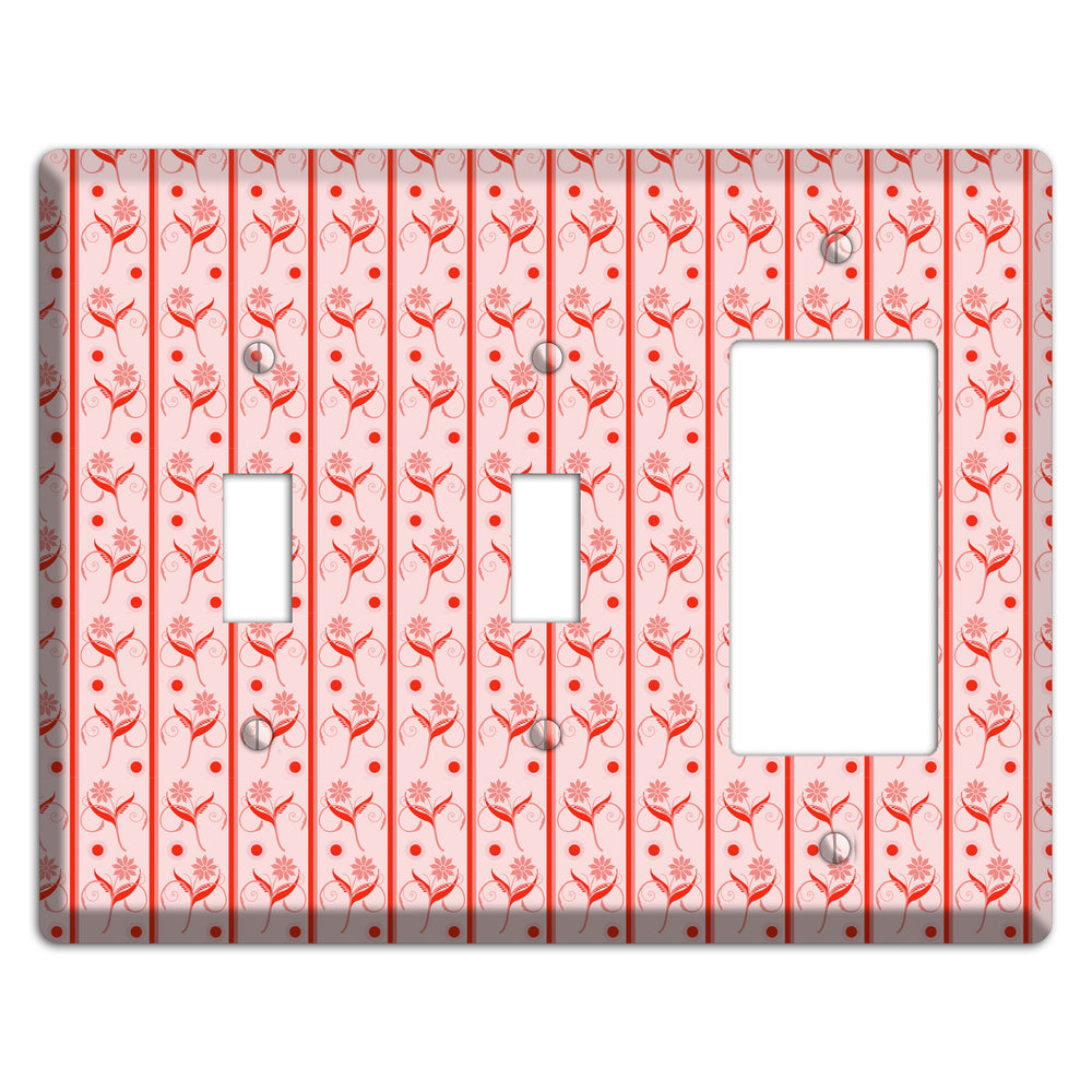 Salmon Floral Pattern 2 Toggle / Rocker Wallplate