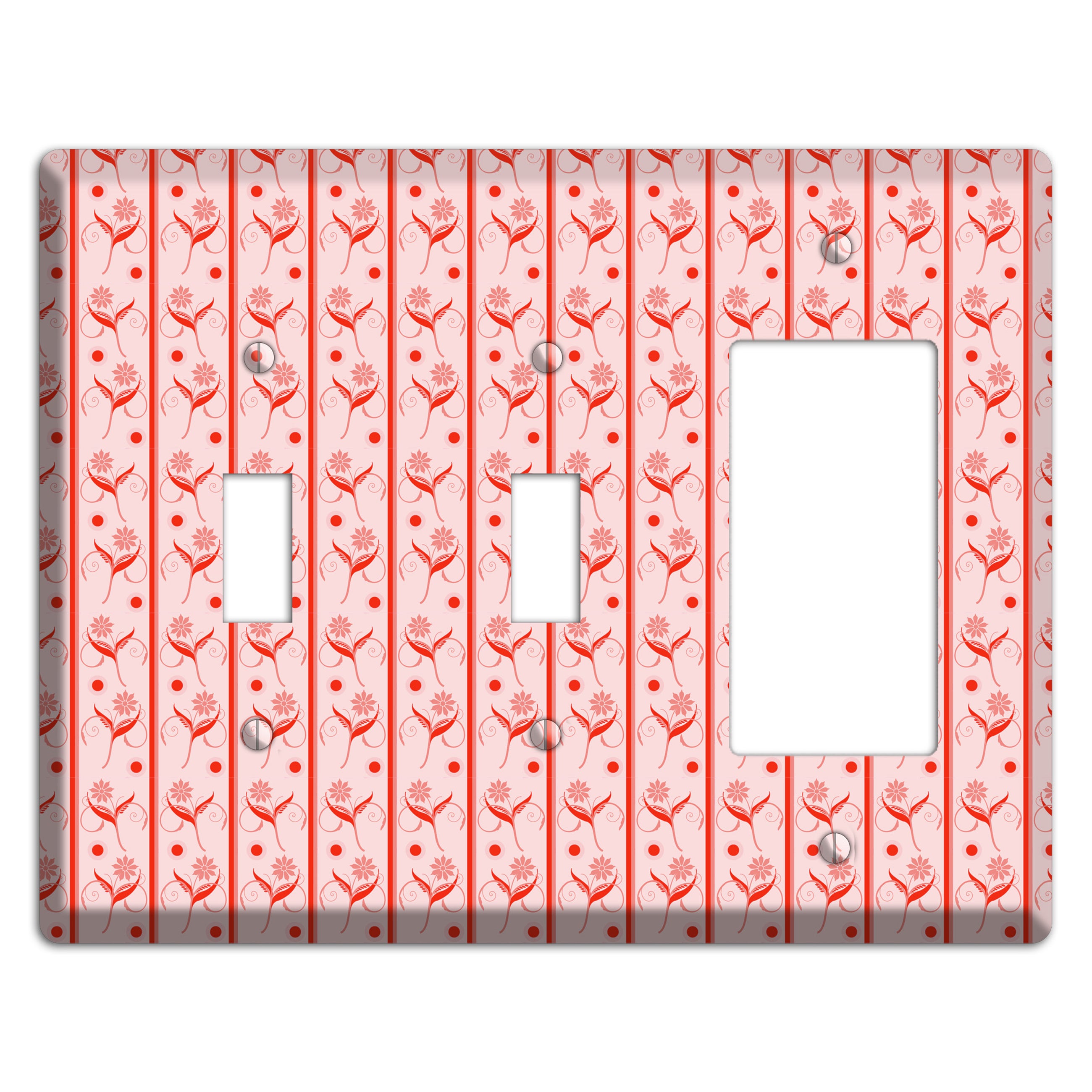 Salmon Floral Pattern 2 Toggle / Rocker Wallplate