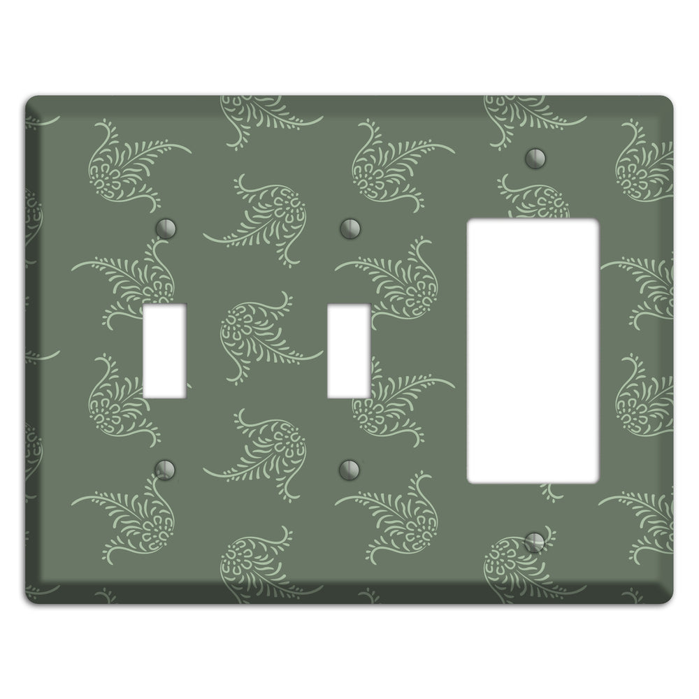 Moss Trefoil Cartouche 2 Toggle / Rocker Wallplate