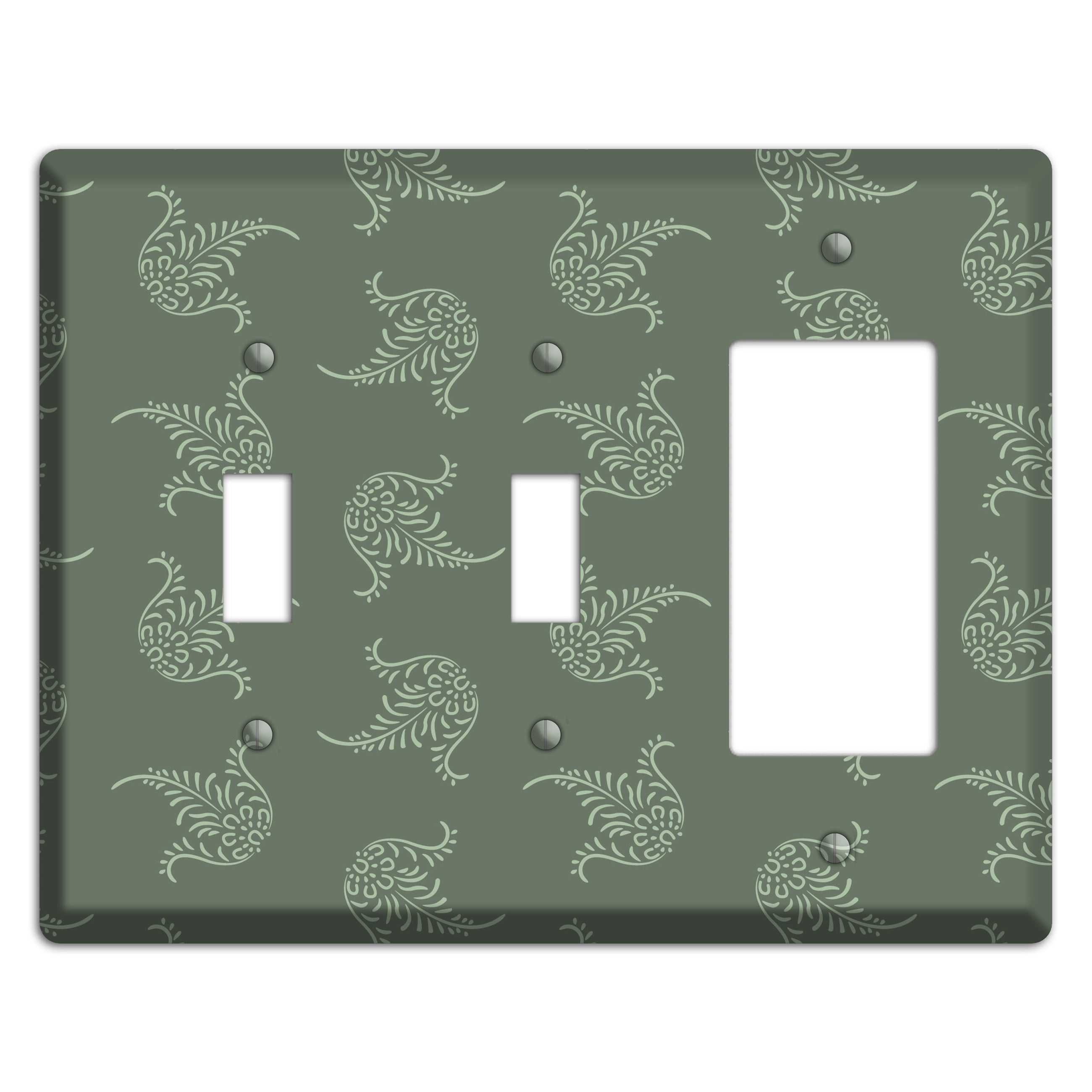 Moss Trefoil Cartouche 2 Toggle / Rocker Wallplate