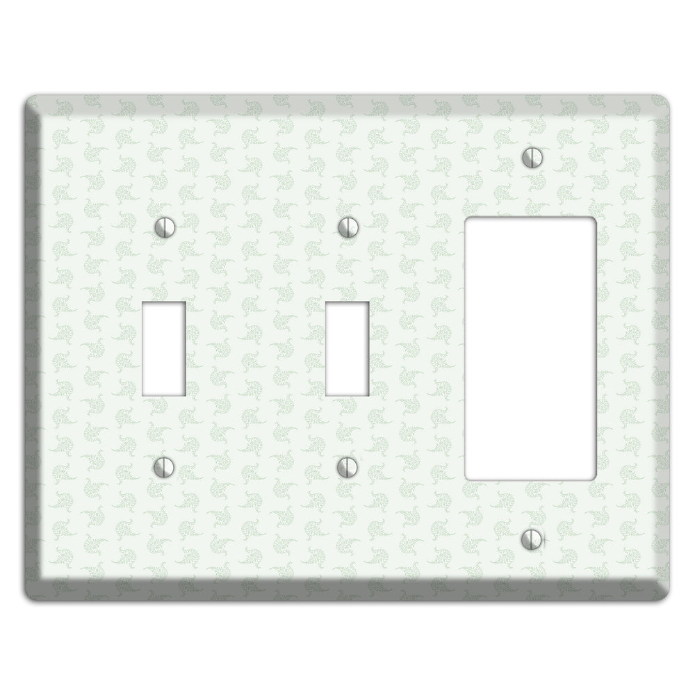 Mint Tiny Trefoil Cartouche 2 Toggle / Rocker Wallplate