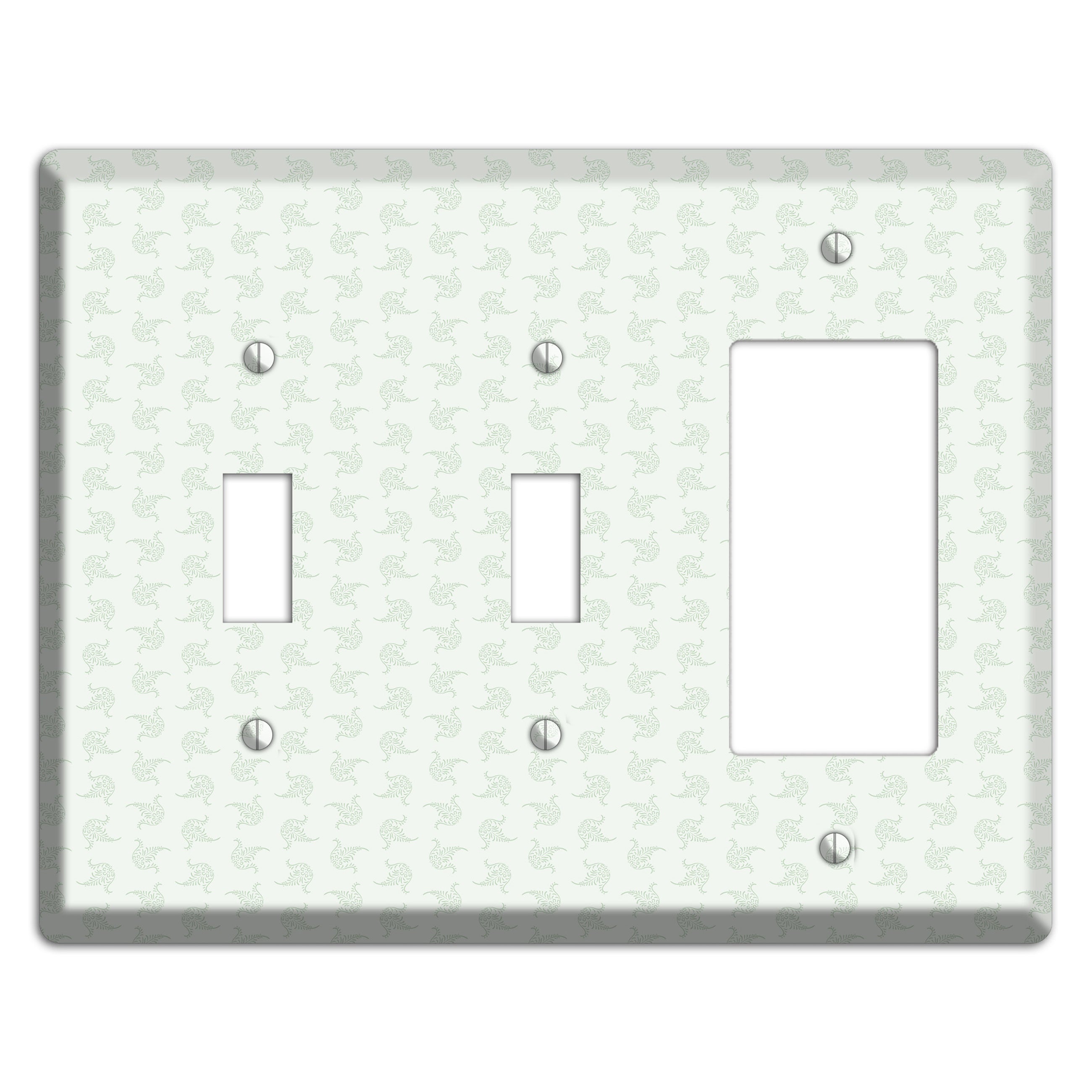 Mint Tiny Trefoil Cartouche 2 Toggle / Rocker Wallplate