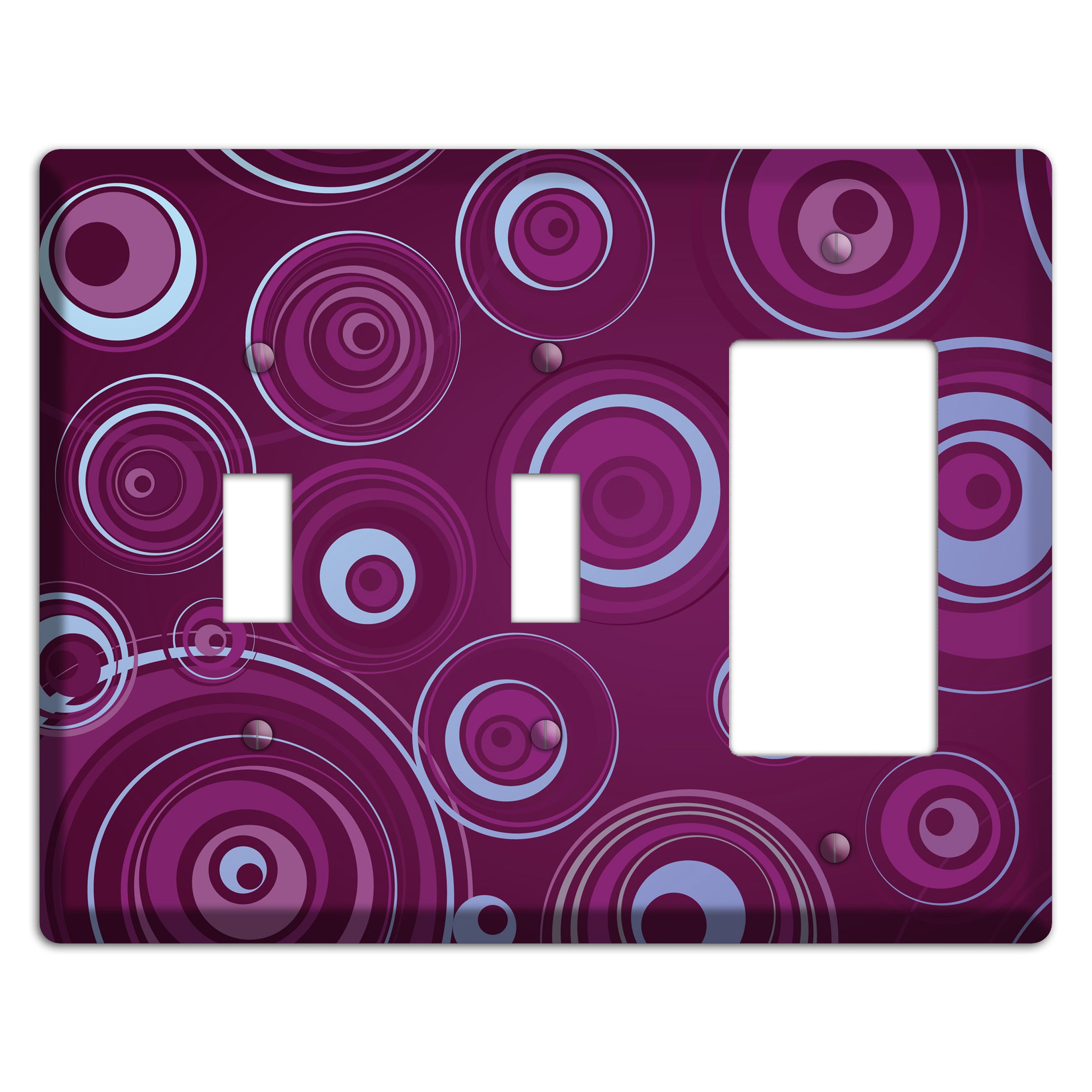 Purple Circles 3 2 Toggle / Rocker Wallplate