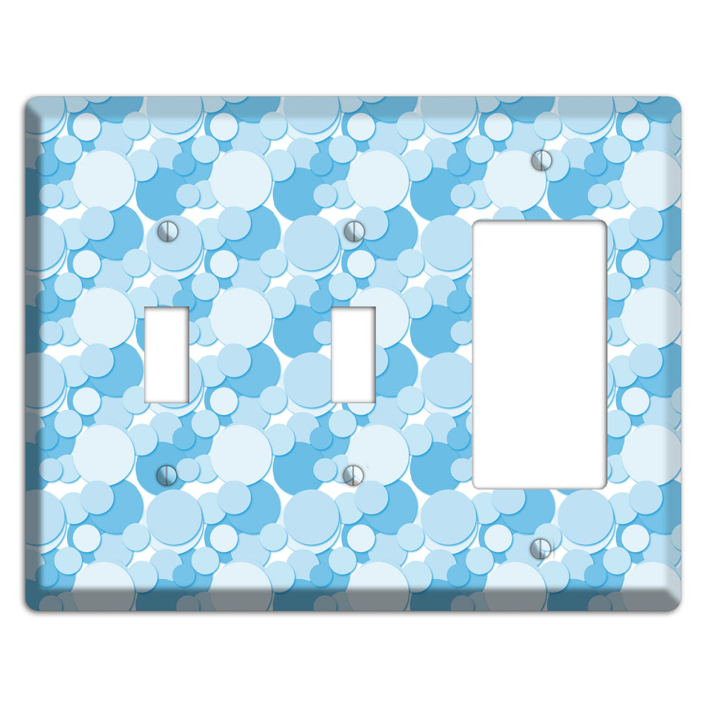 Multi Blue Bubble Dots 2 Toggle / Rocker Wallplate