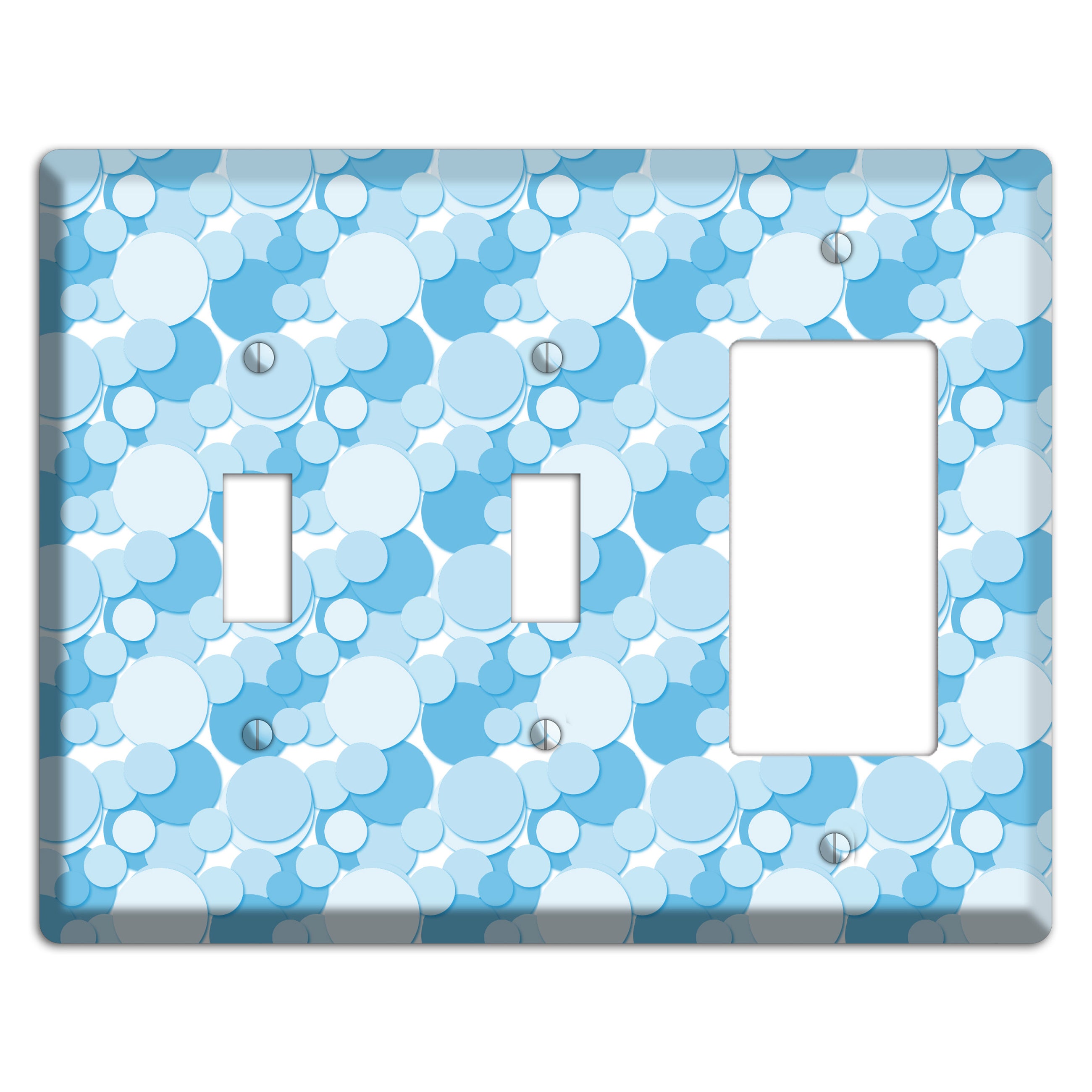 Multi Blue Bubble Dots 2 Toggle / Rocker Wallplate