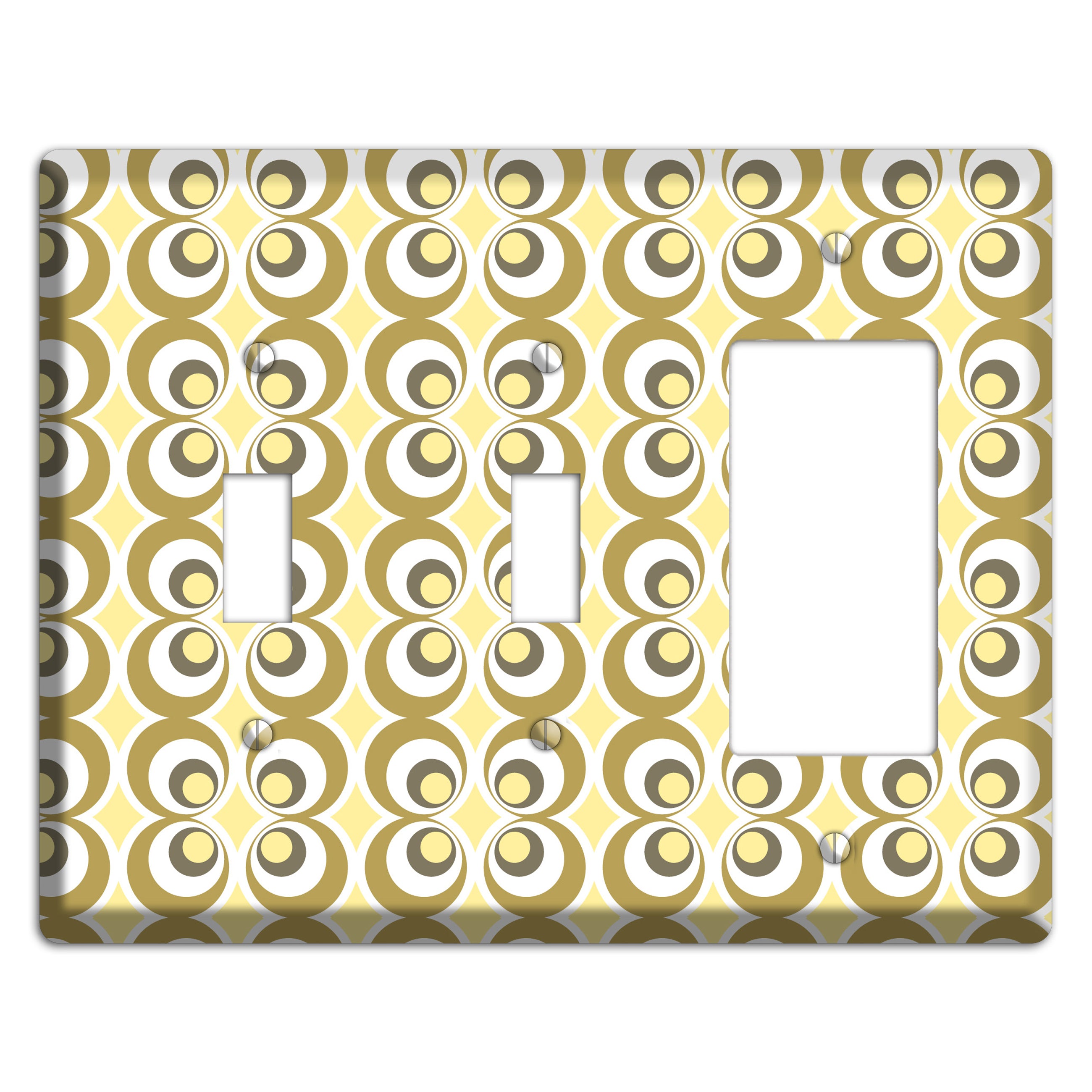 Multi Olive Offset Bullseye 2 Toggle / Rocker Wallplate