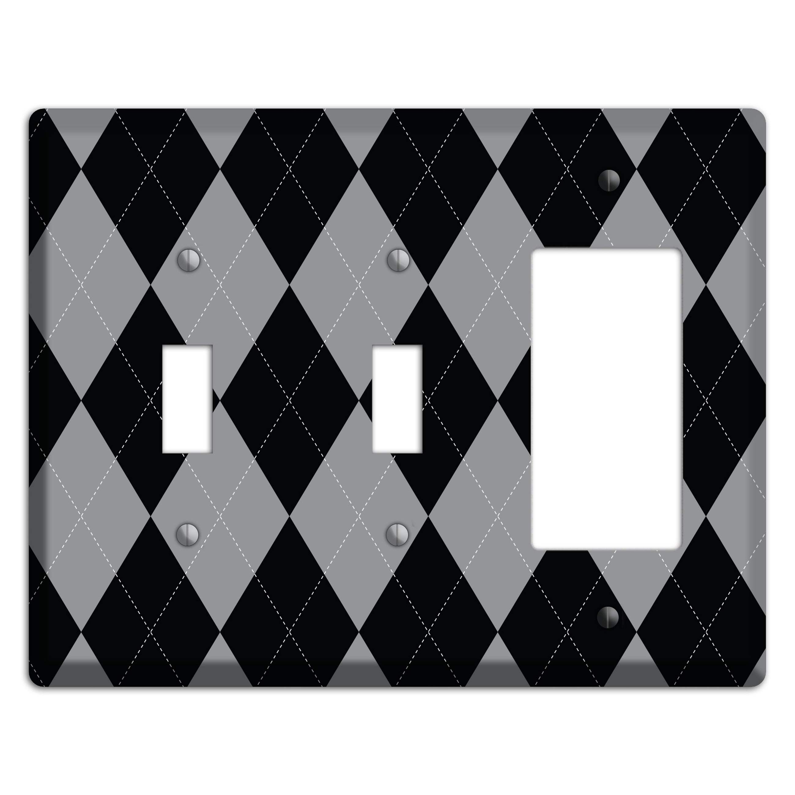 Light Purple and Black 2 Toggle / Rocker Wallplate