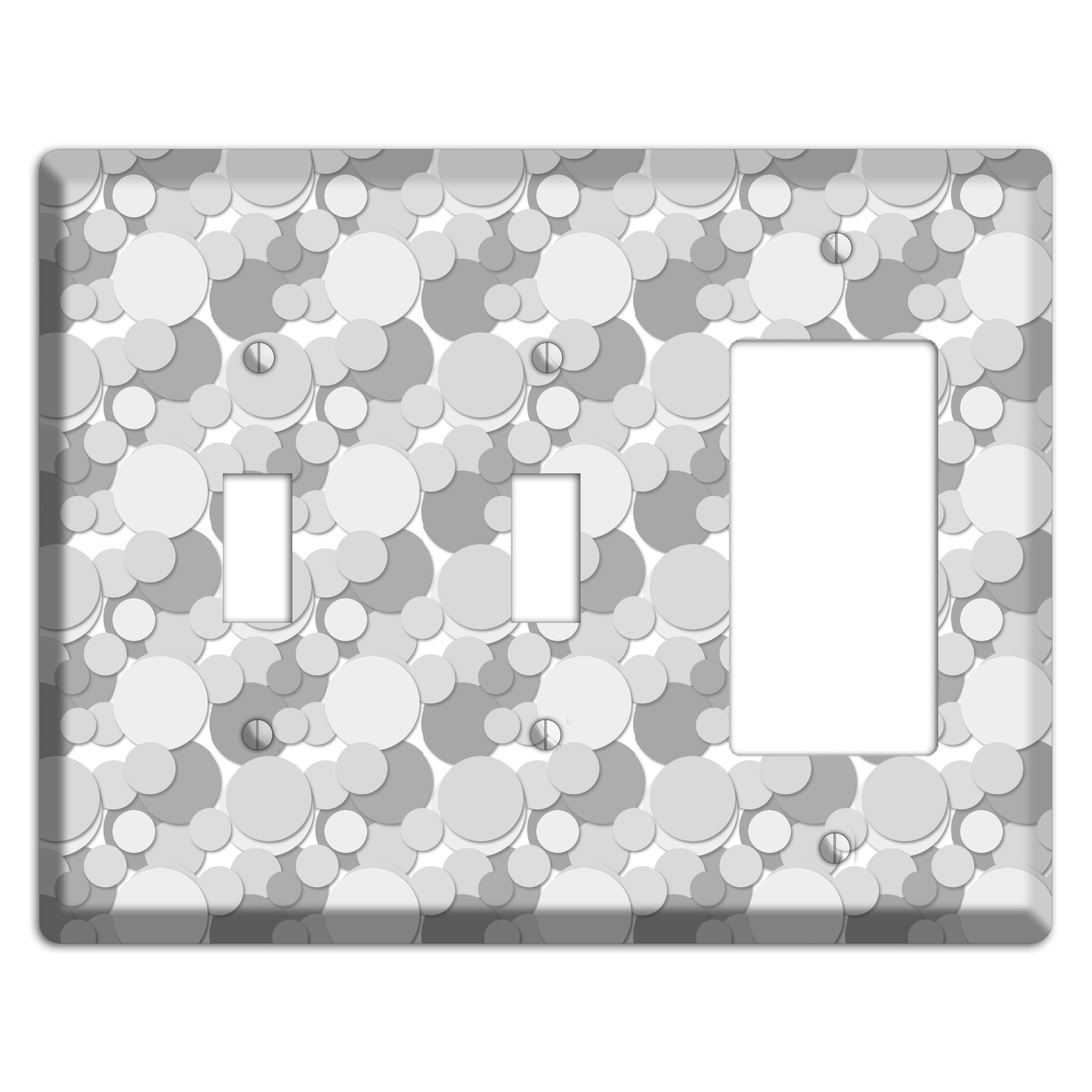 Multi Grey Bubble Dots 2 Toggle / Rocker Wallplate