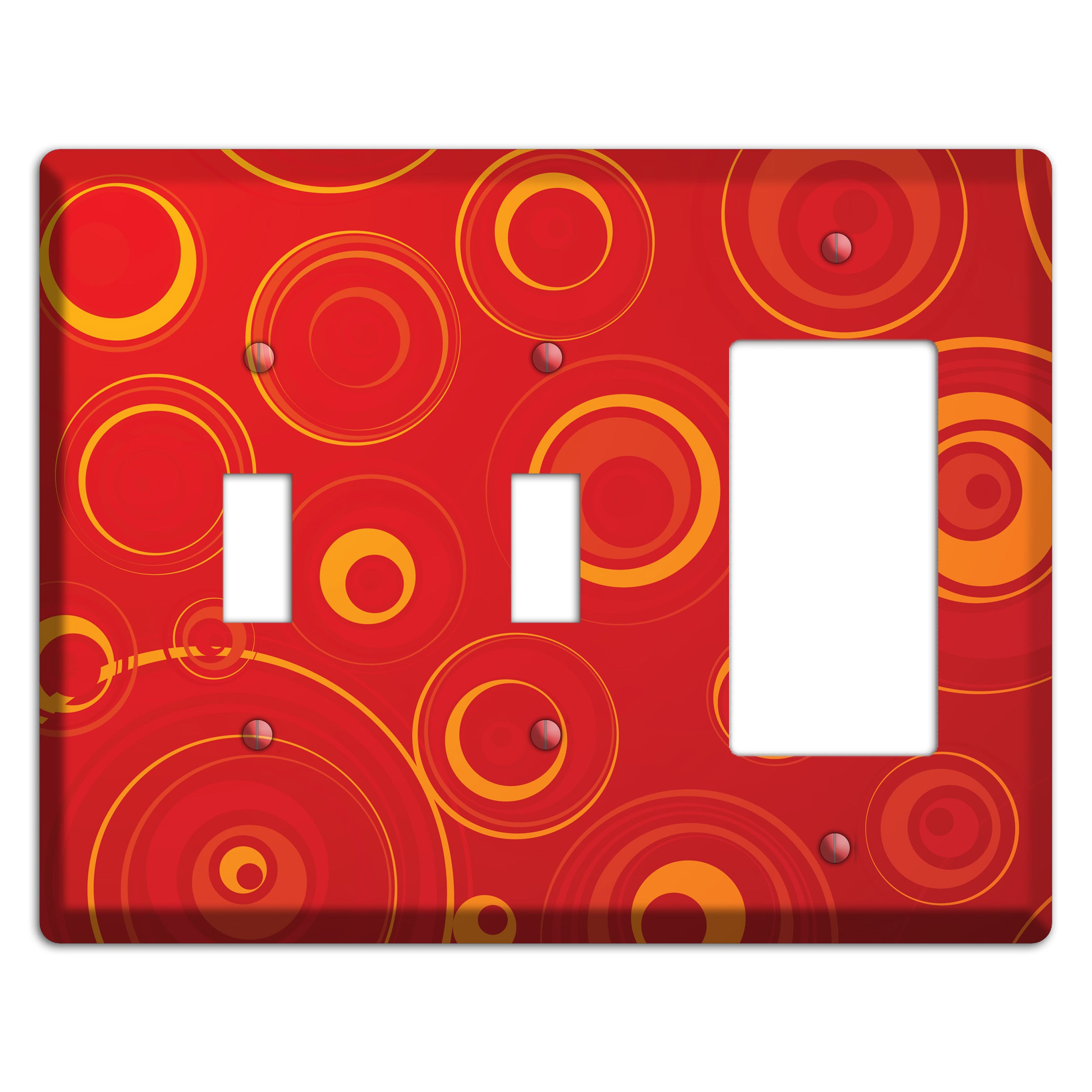 Red Circles 2 Toggle / Rocker Wallplate