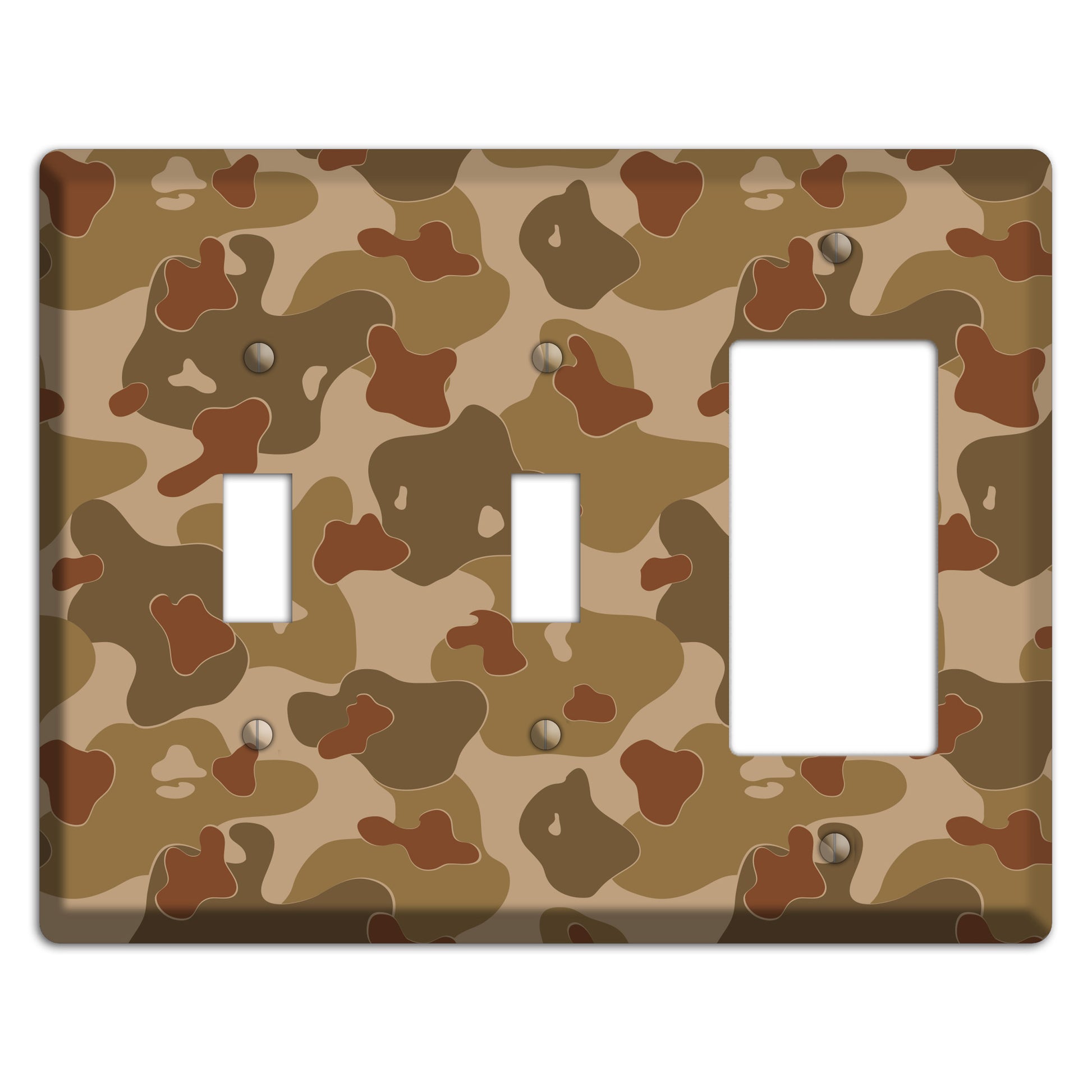 Earth Brown Camo 2 Toggle / Rocker Wallplate