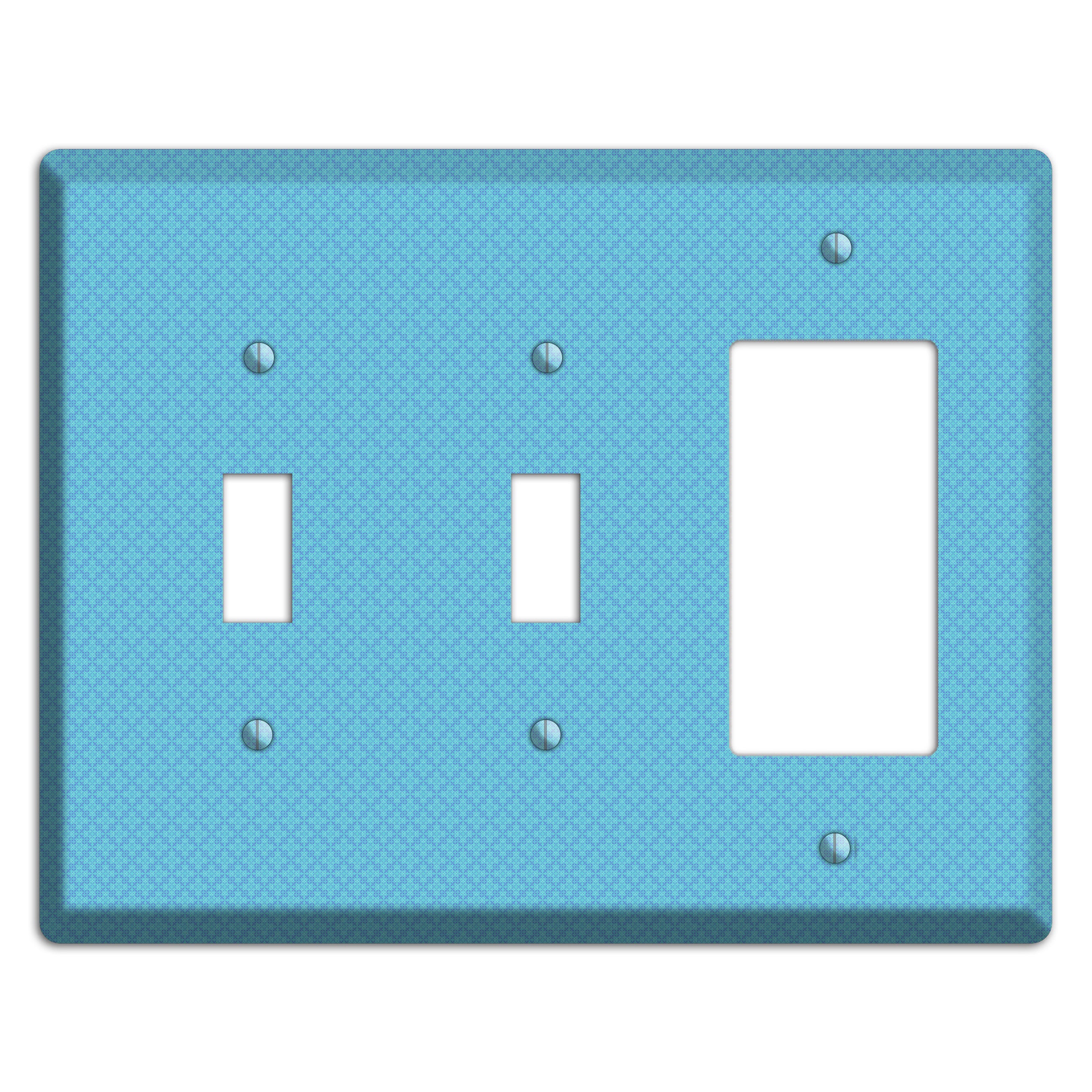 Turquoise Checkered Quatrefoil 2 Toggle / Rocker Wallplate