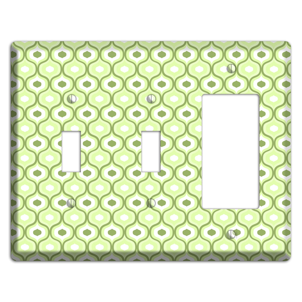 Multi Green Double Scallop 2 Toggle / Rocker Wallplate