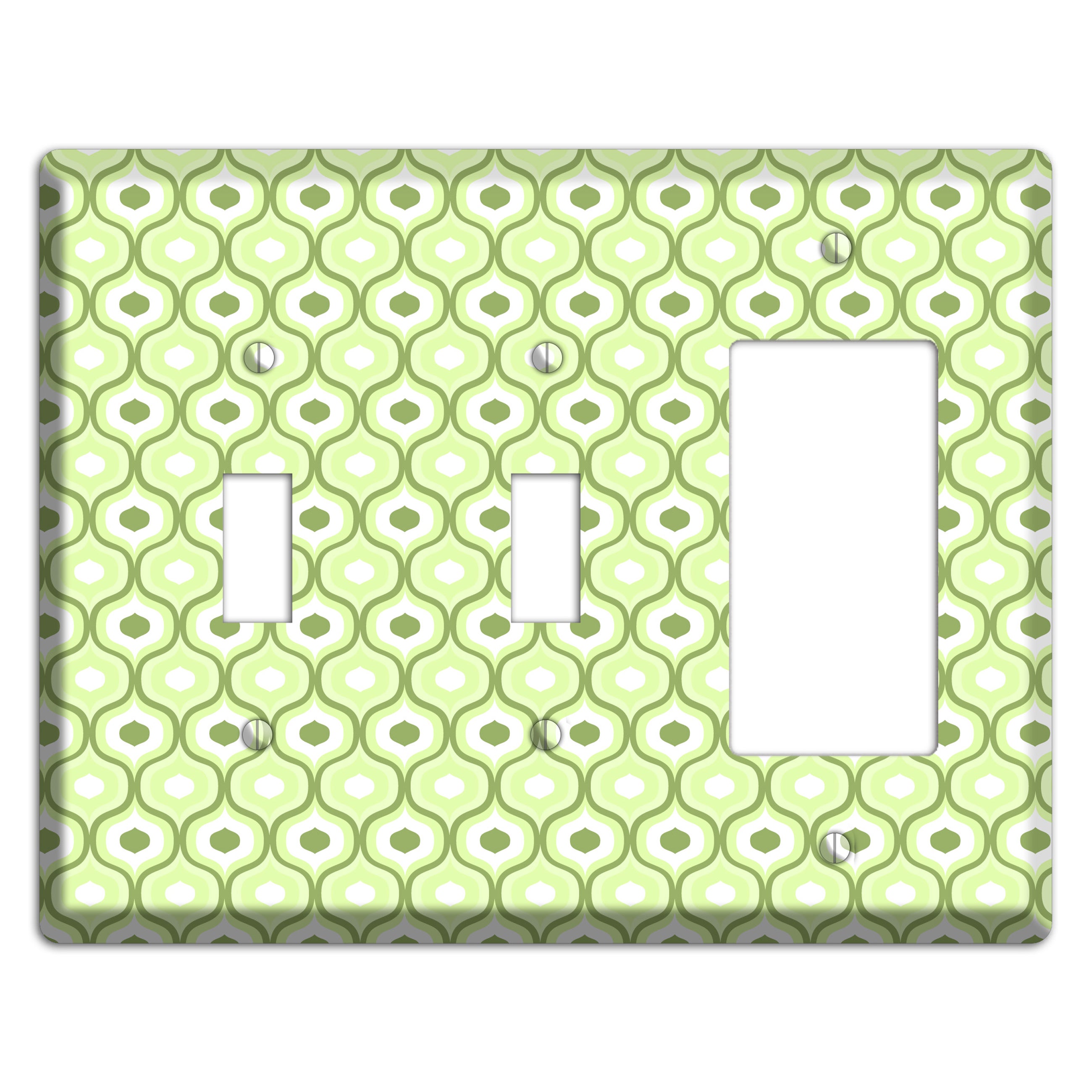 Multi Green Double Scallop 2 Toggle / Rocker Wallplate