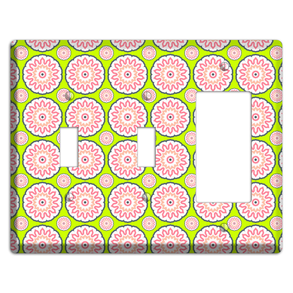Green with Tiled Suzani 2 Toggle / Rocker Wallplate
