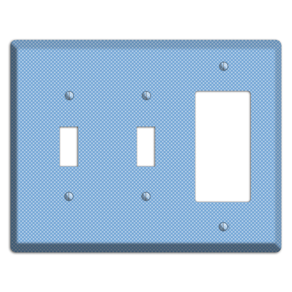 Light Blue Tiny Check 2 Toggle / Rocker Wallplate