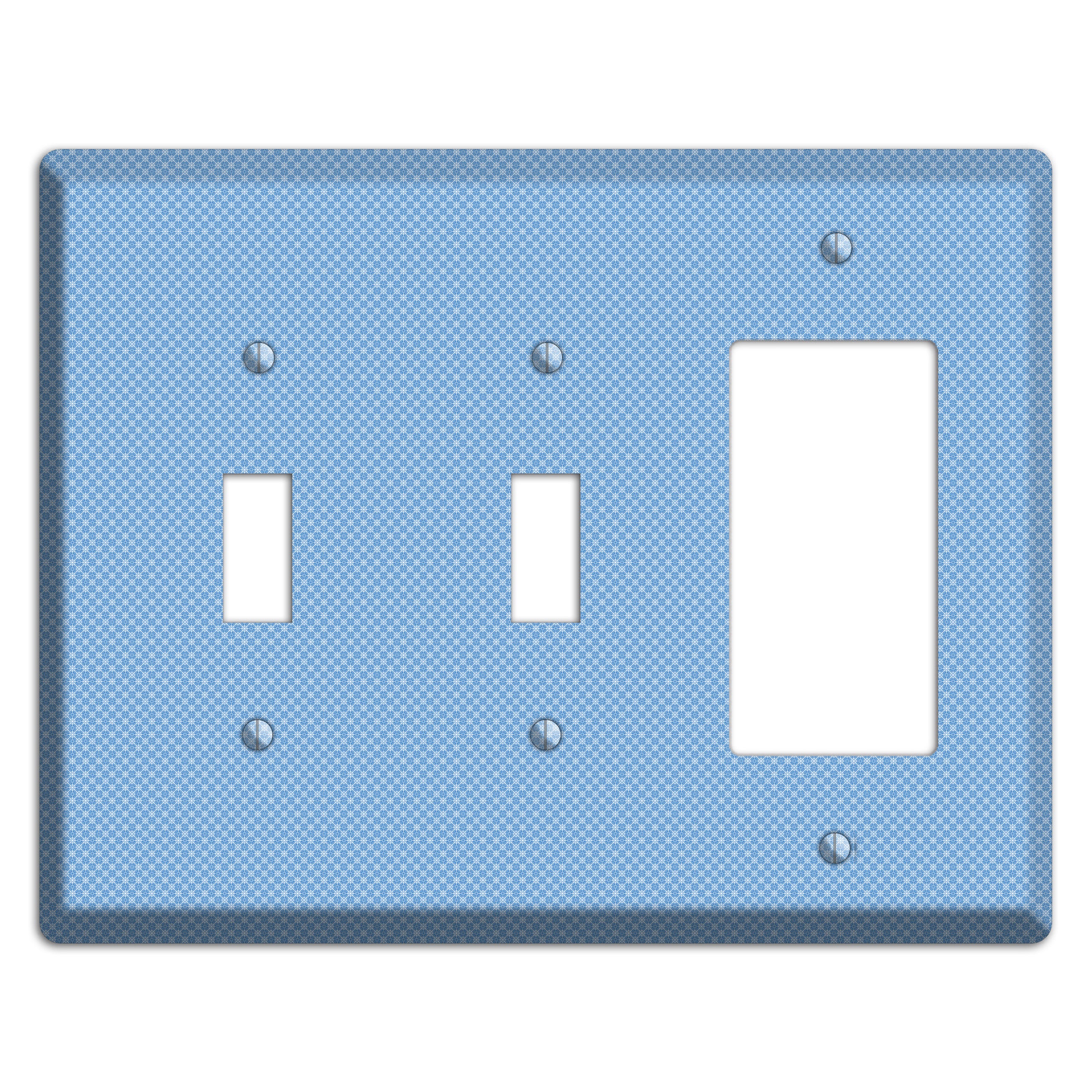 Light Blue Tiny Check 2 Toggle / Rocker Wallplate