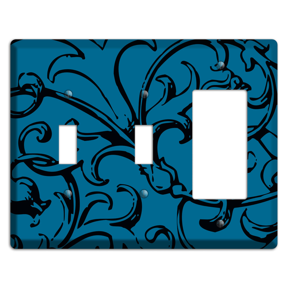 Victorian Blue 2 Toggle / Rocker Wallplate