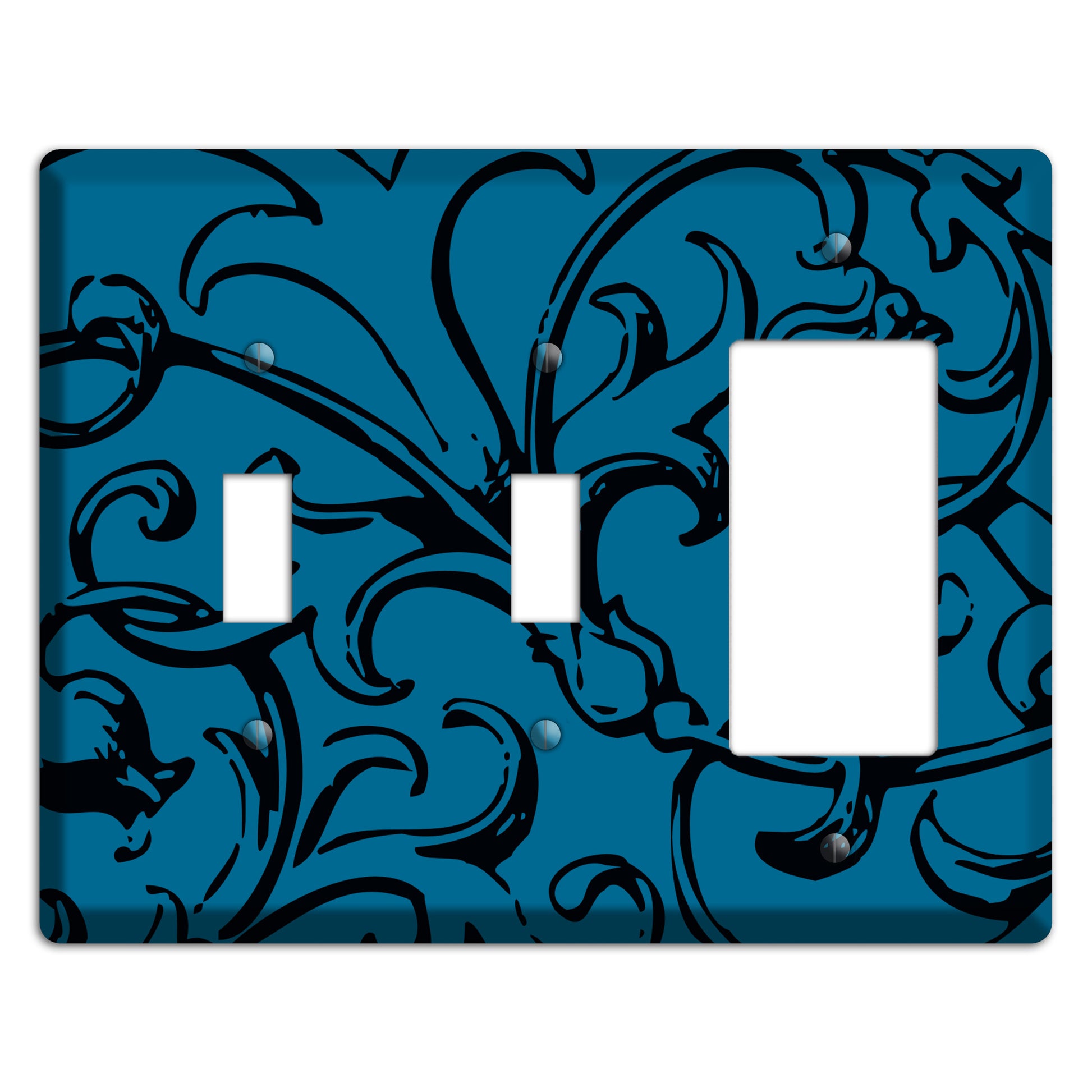 Victorian Blue 2 Toggle / Rocker Wallplate