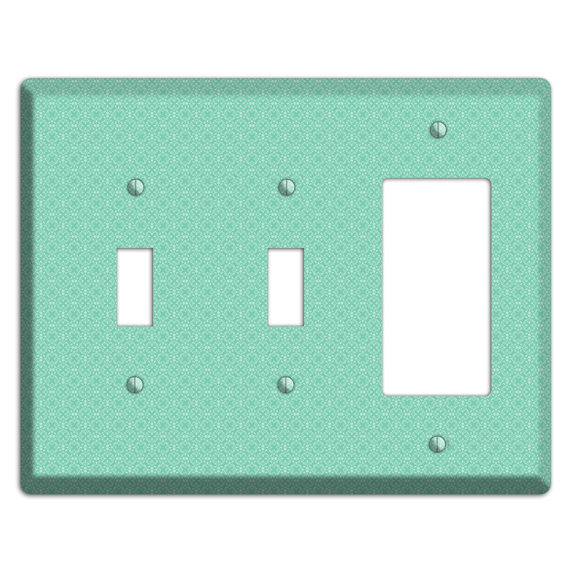 Aqua Calico Cartouche 2 Toggle / Rocker Wallplate