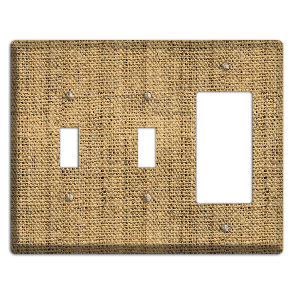 Teak Burlap 2 Toggle / Rocker Wallplate