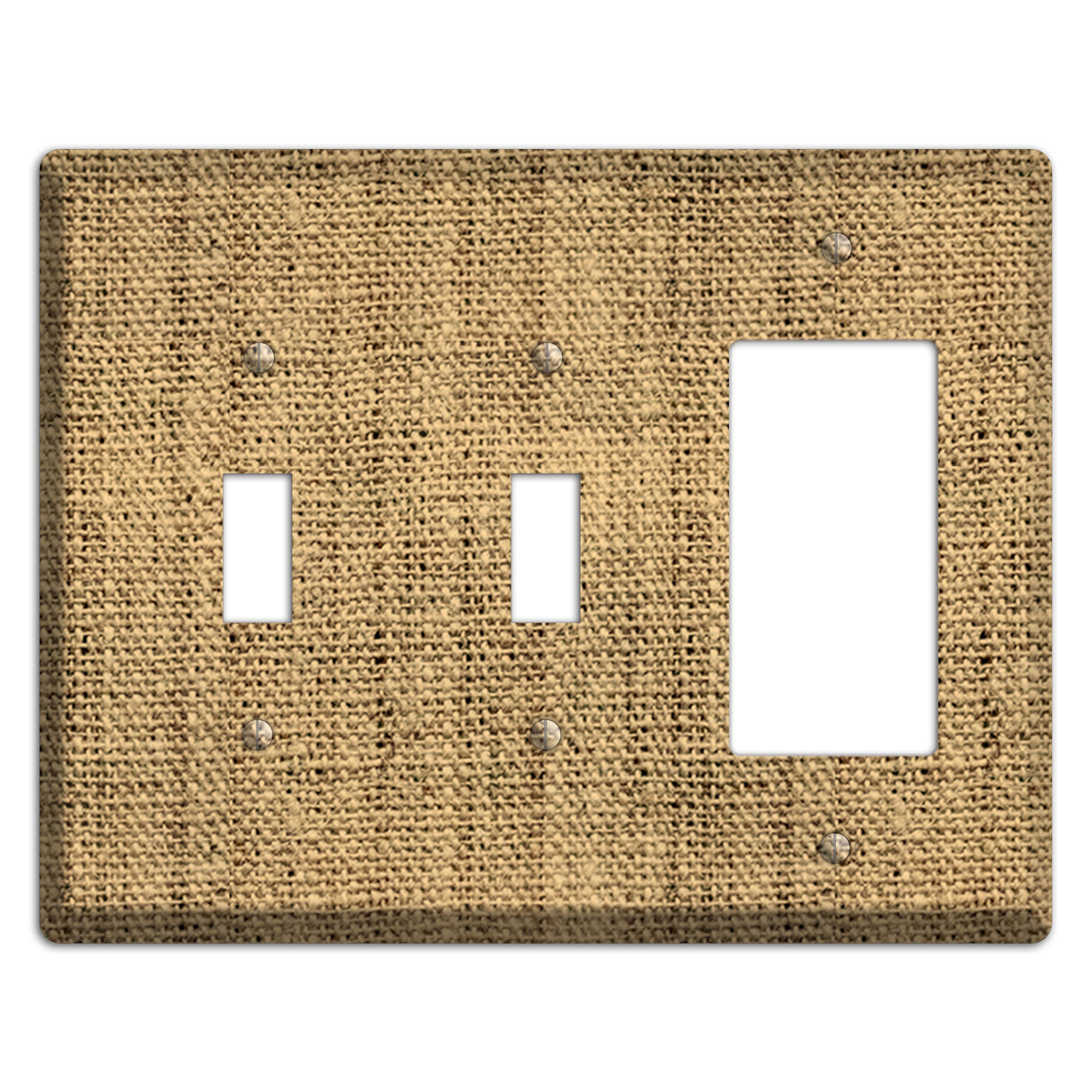 Teak Burlap 2 Toggle / Rocker Wallplate