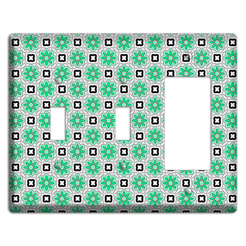 Green Foulard 6 2 Toggle / Rocker Wallplate