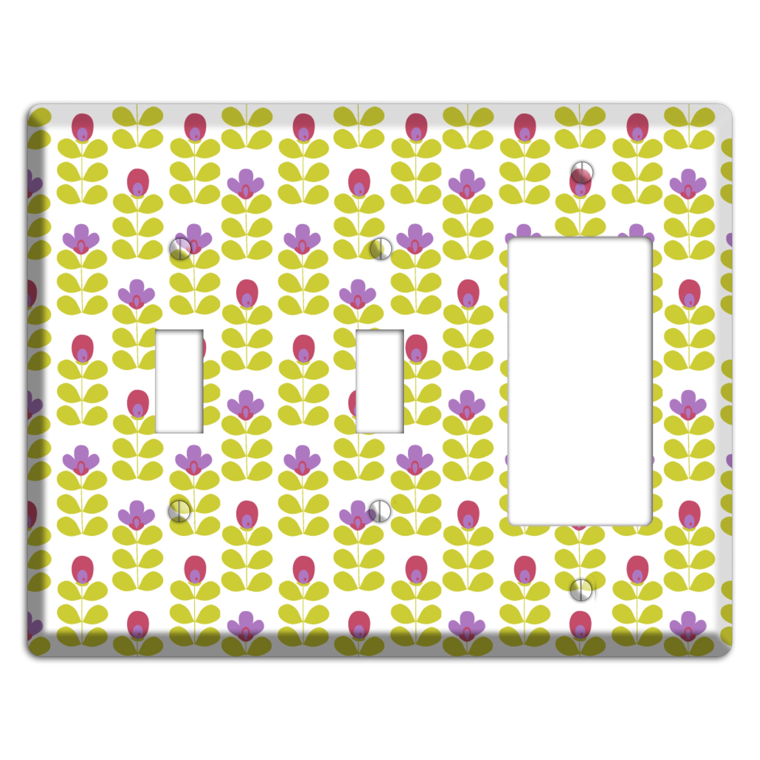 Yellow Small Sprouts 2 Toggle / Rocker Wallplate