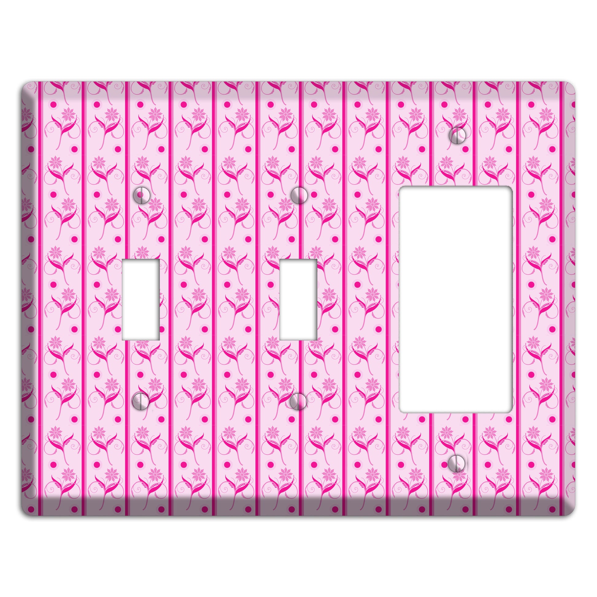 Pink Floral Pattern 2 Toggle / Rocker Wallplate