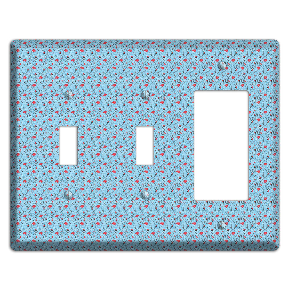 Light Blue Calico 2 Toggle / Rocker Wallplate