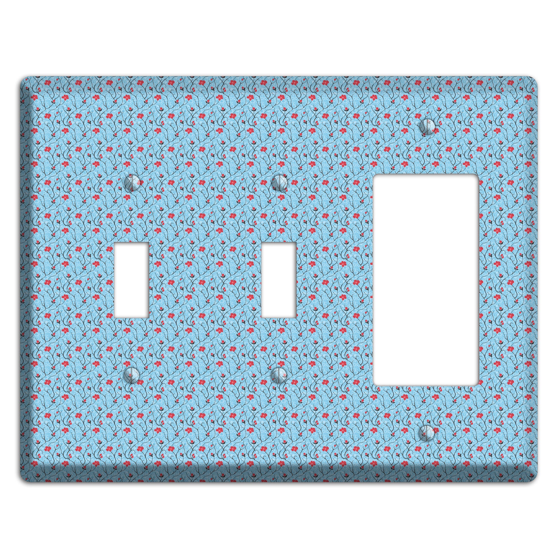 Light Blue Calico 2 Toggle / Rocker Wallplate